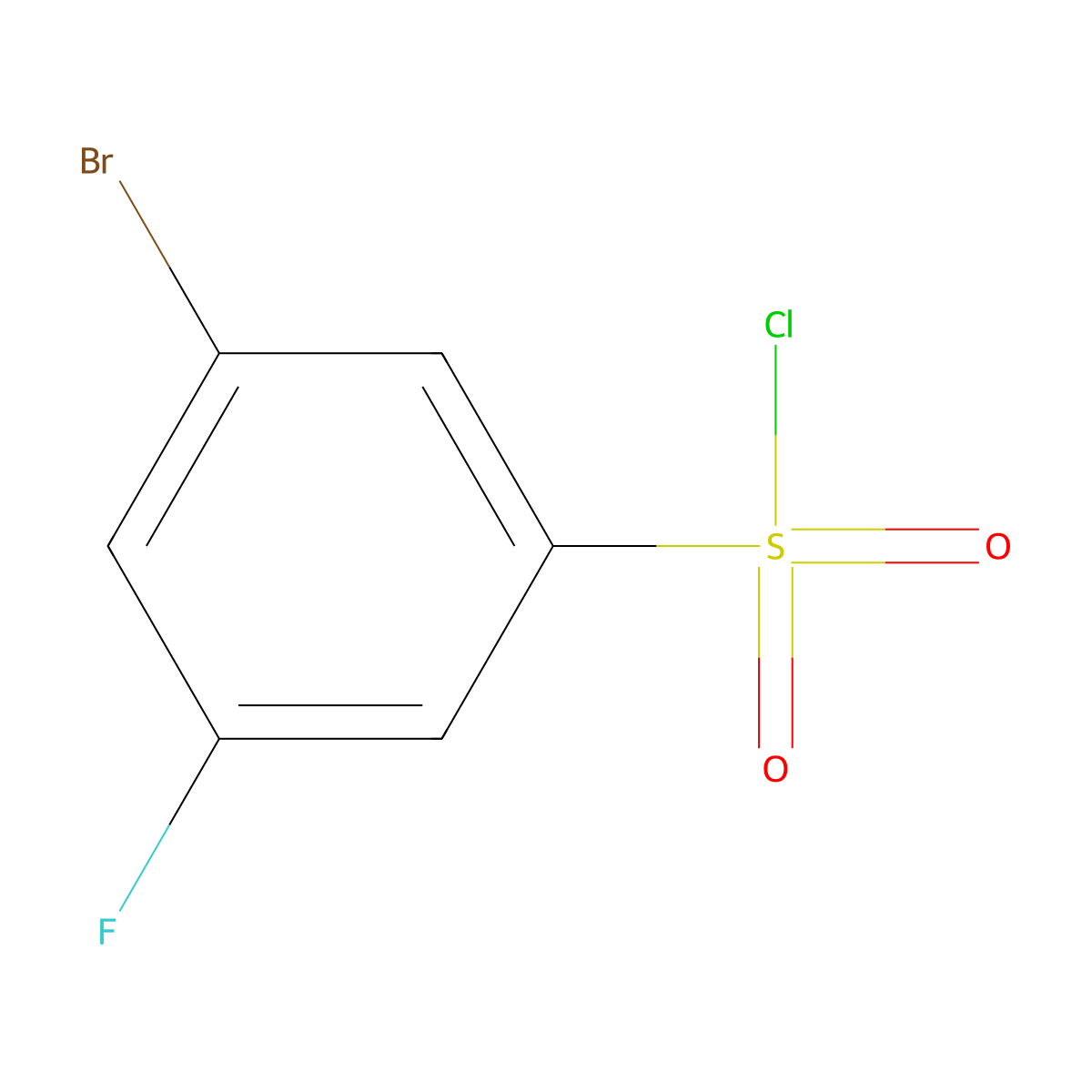 3-Bromo-5-fluorobenzene-1-sulfonyl chloride molecular structure, CAS 1214342-44-5
