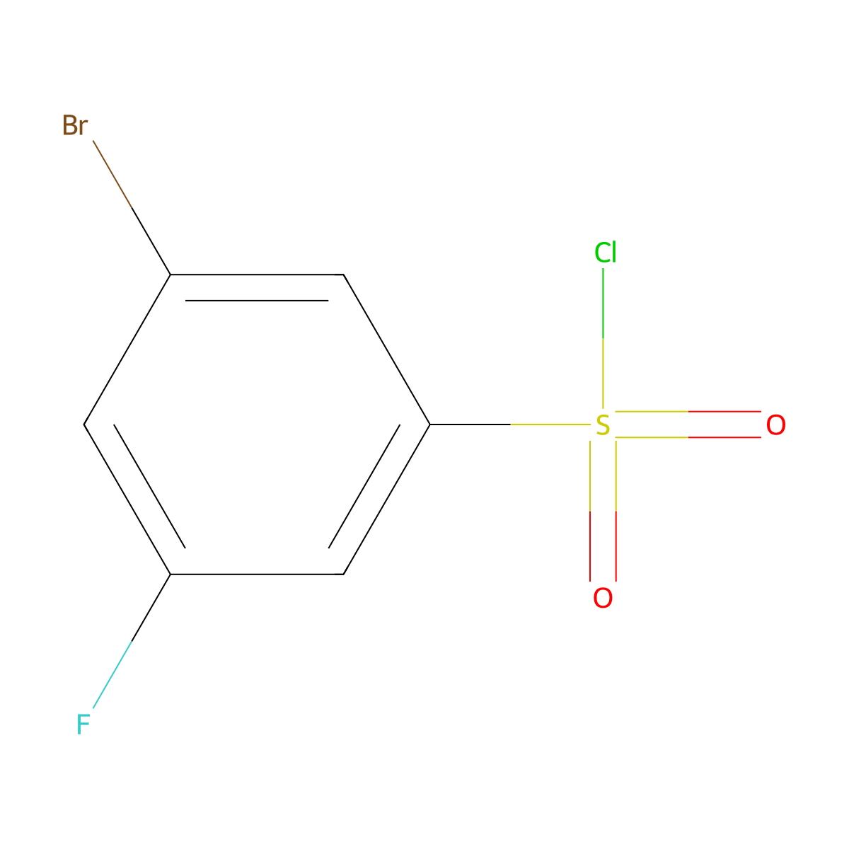 3-Bromo-5-fluorobenzene-1-sulfonyl chloride molecular structure, CAS 1214342-44-5