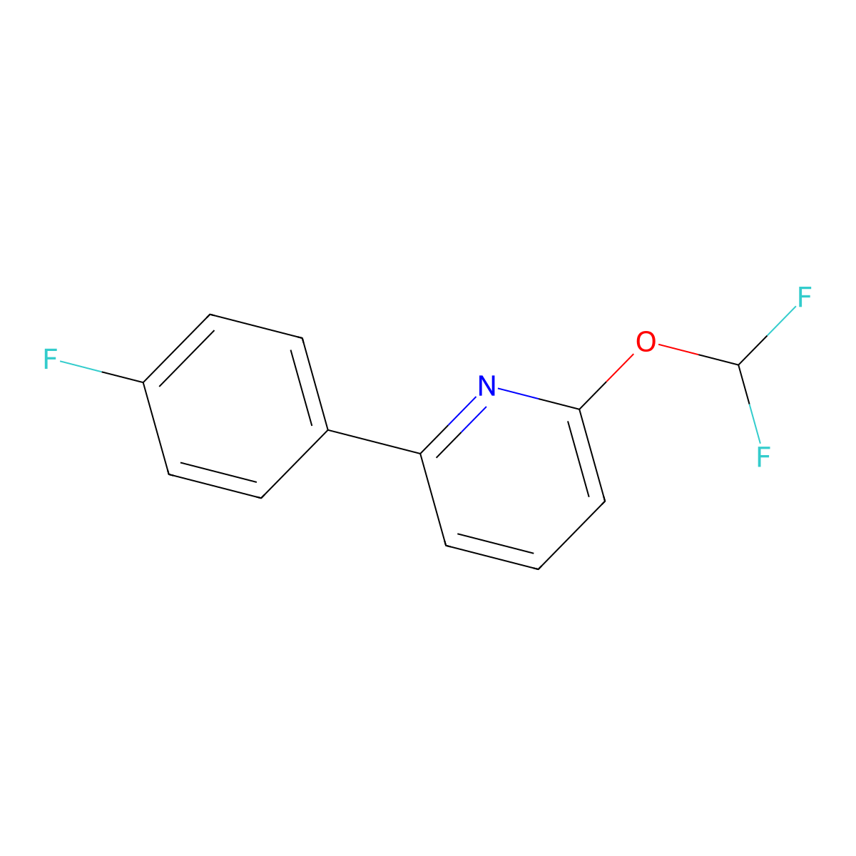 2-(Difluoromethoxy)-6-(4-fluorophenyl)pyridine molecular structure, CAS 1214342-54-7