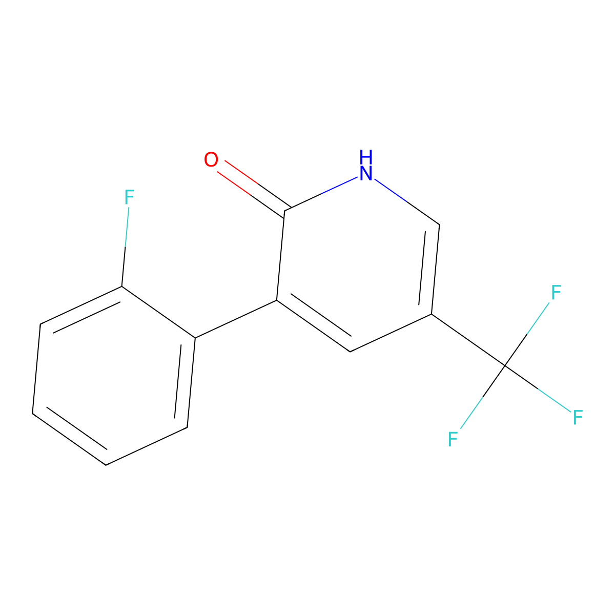 3-(2-Fluorophenyl)-5-(trifluoromethyl)pyridin-2-ol molecular structure, CAS 1214342-62-7