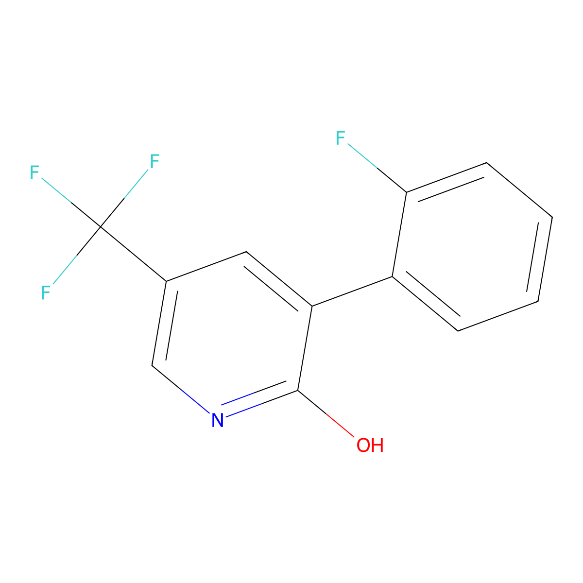 3-(2-Fluorophenyl)-5-(trifluoromethyl)pyridin-2-ol molecular structure, CAS 1214342-62-7