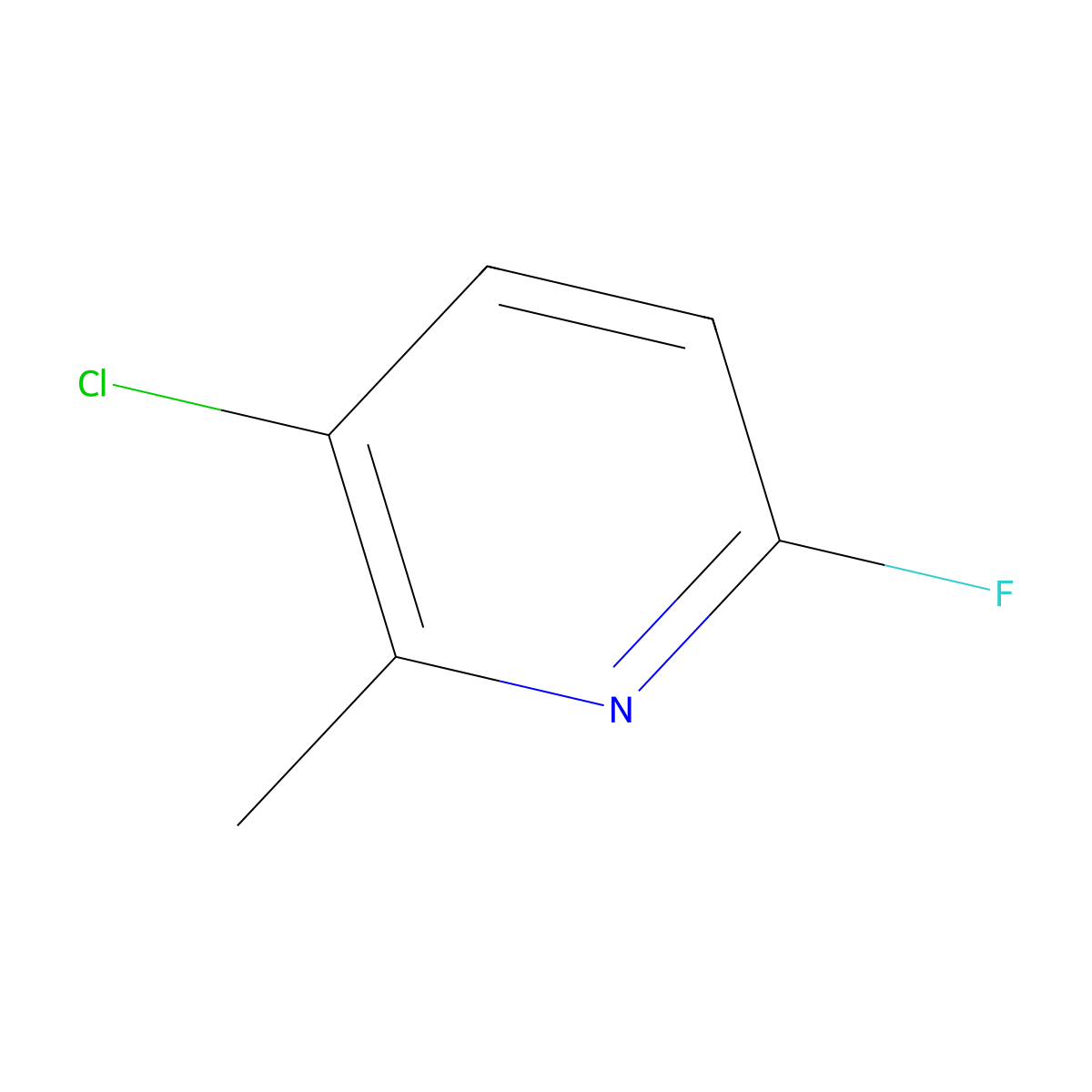 3-Chloro-6-fluoro-2-methylpyridine molecular structure, CAS 1214342-64-9