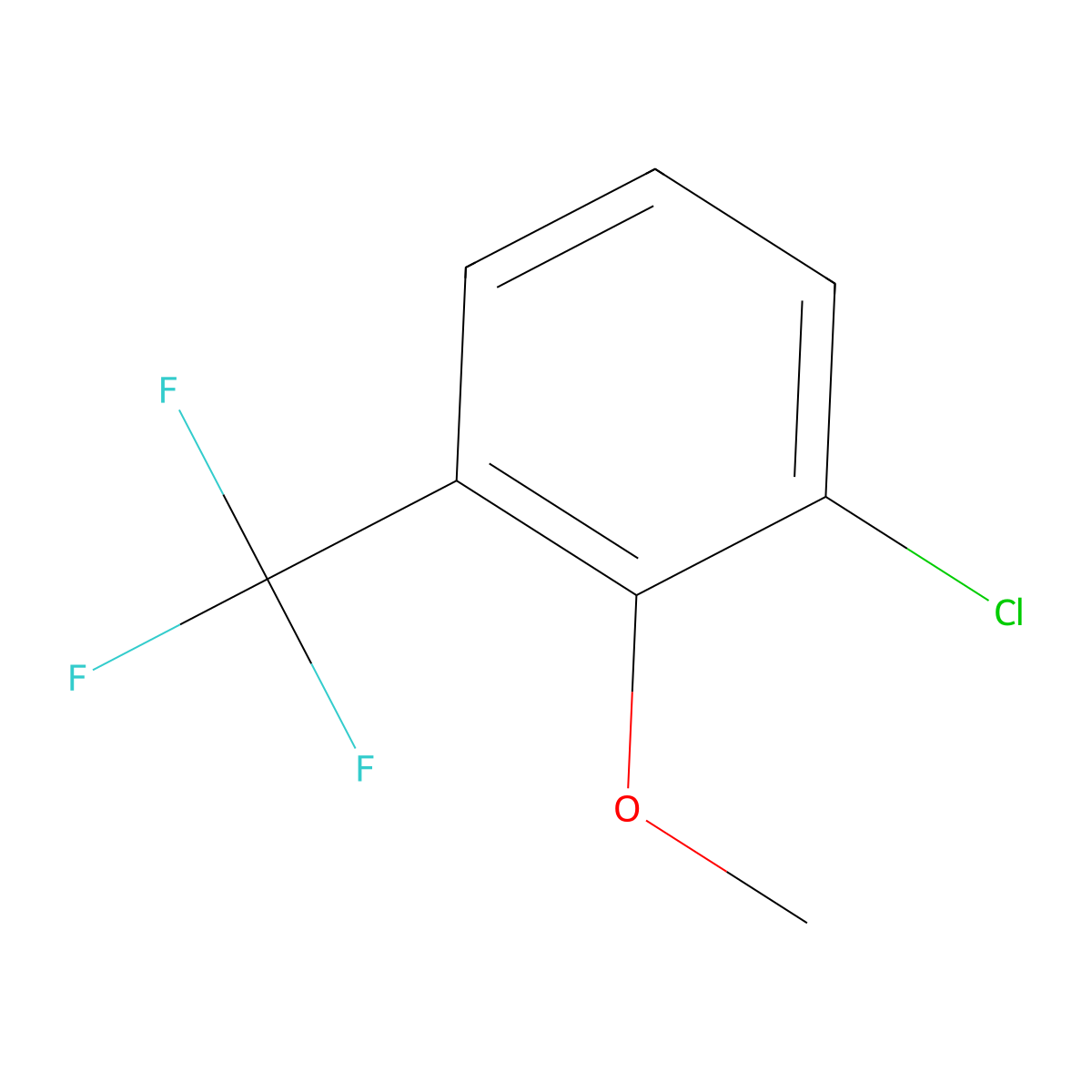1-Chloro-2-methoxy-3-(trifluoromethyl)benzene molecular structure, CAS 1214342-76-3