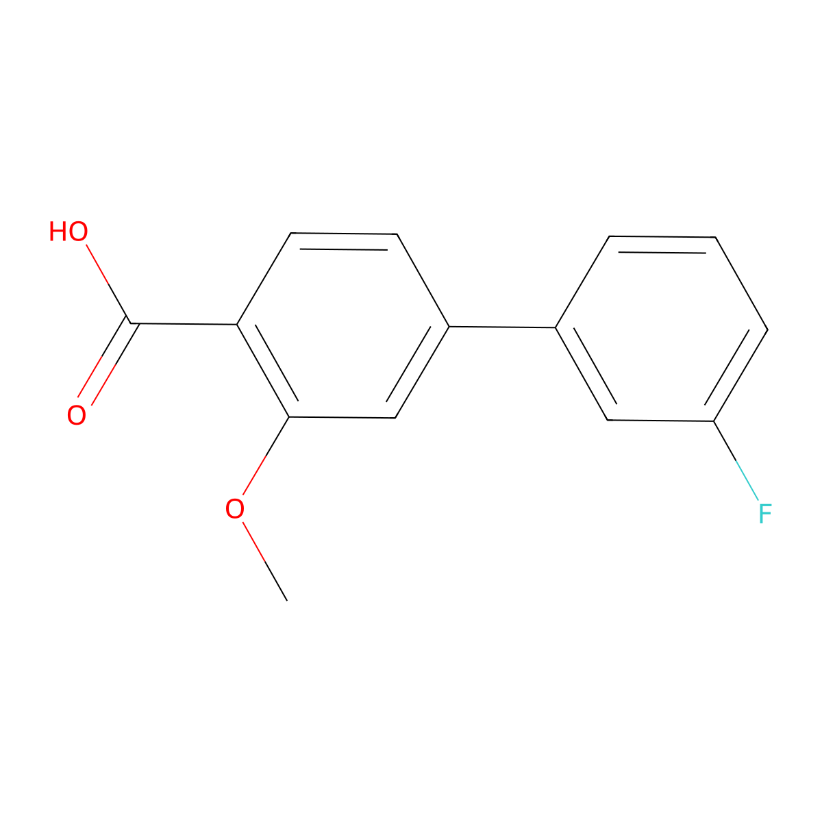 4-(3-Fluorophenyl)-2-methoxybenzoic acid molecular structure, CAS 1214342-77-4