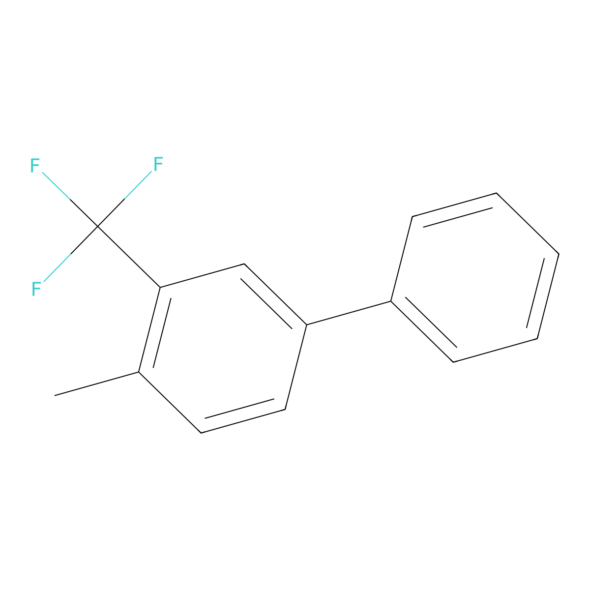 4-Methyl-3-(trifluoromethyl)biphenyl molecular structure, CAS 1214343-00-6
