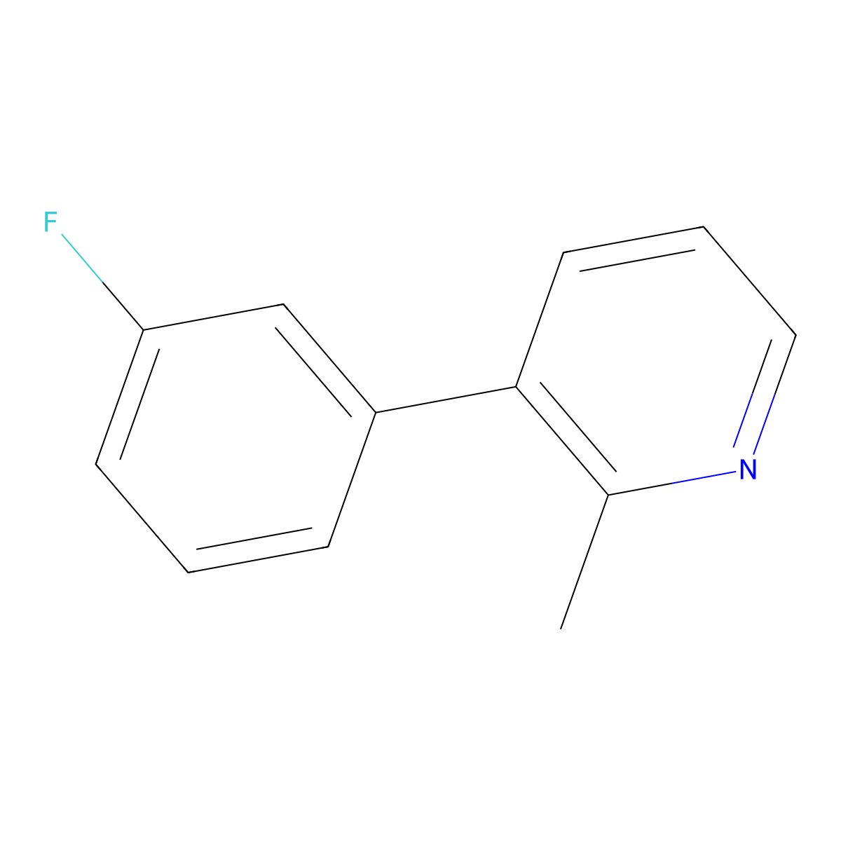 Pyridine, 3-(3-fluorophenyl)-2-methyl molecular structure, CAS 1214343-23-3