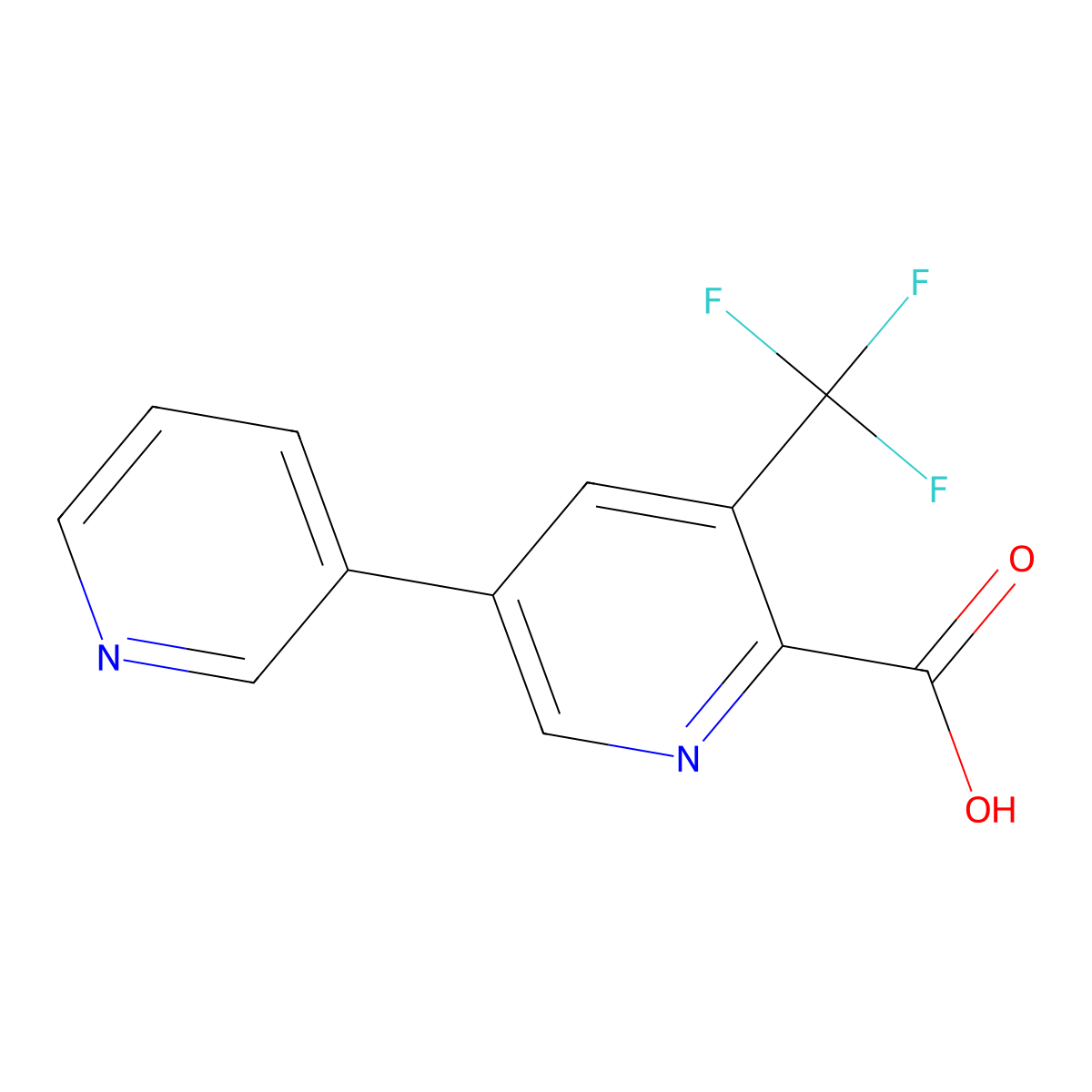 5-(Pyridin-3-yl)-3-(trifluoromethyl)picolinic acid molecular structure, CAS 1214343-46-0