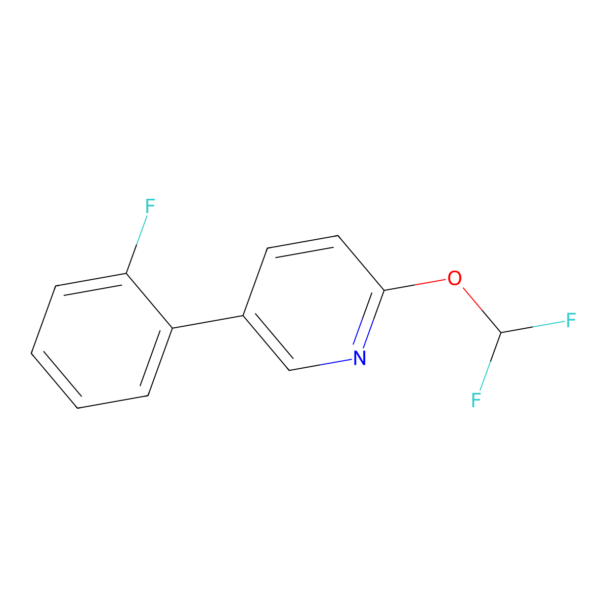 2-(Difluoromethoxy)-5-(2-fluorophenyl)pyridine molecular structure, CAS 1214343-50-6
