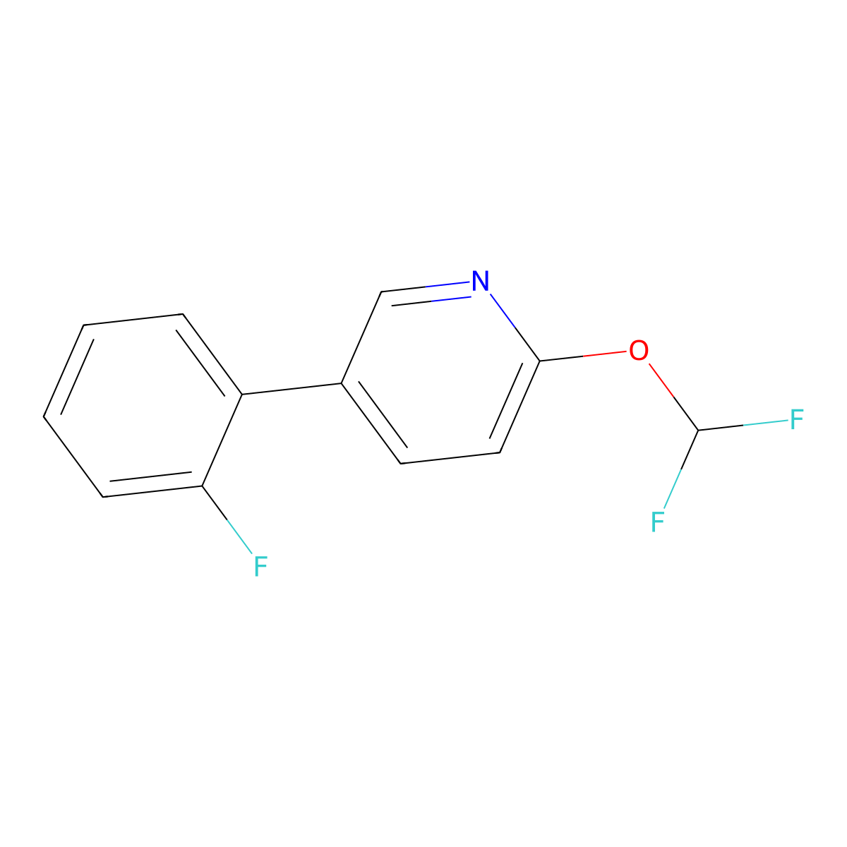 2-(Difluoromethoxy)-5-(2-fluorophenyl)pyridine molecular structure, CAS 1214343-50-6