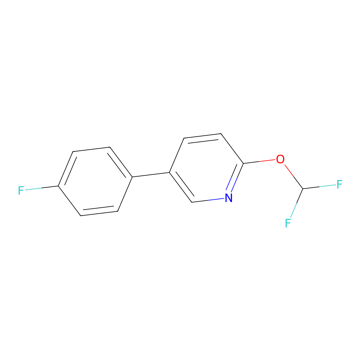 2-(Difluoromethoxy)-5-(4-fluorophenyl)pyridine molecular structure, CAS 1214343-57-3