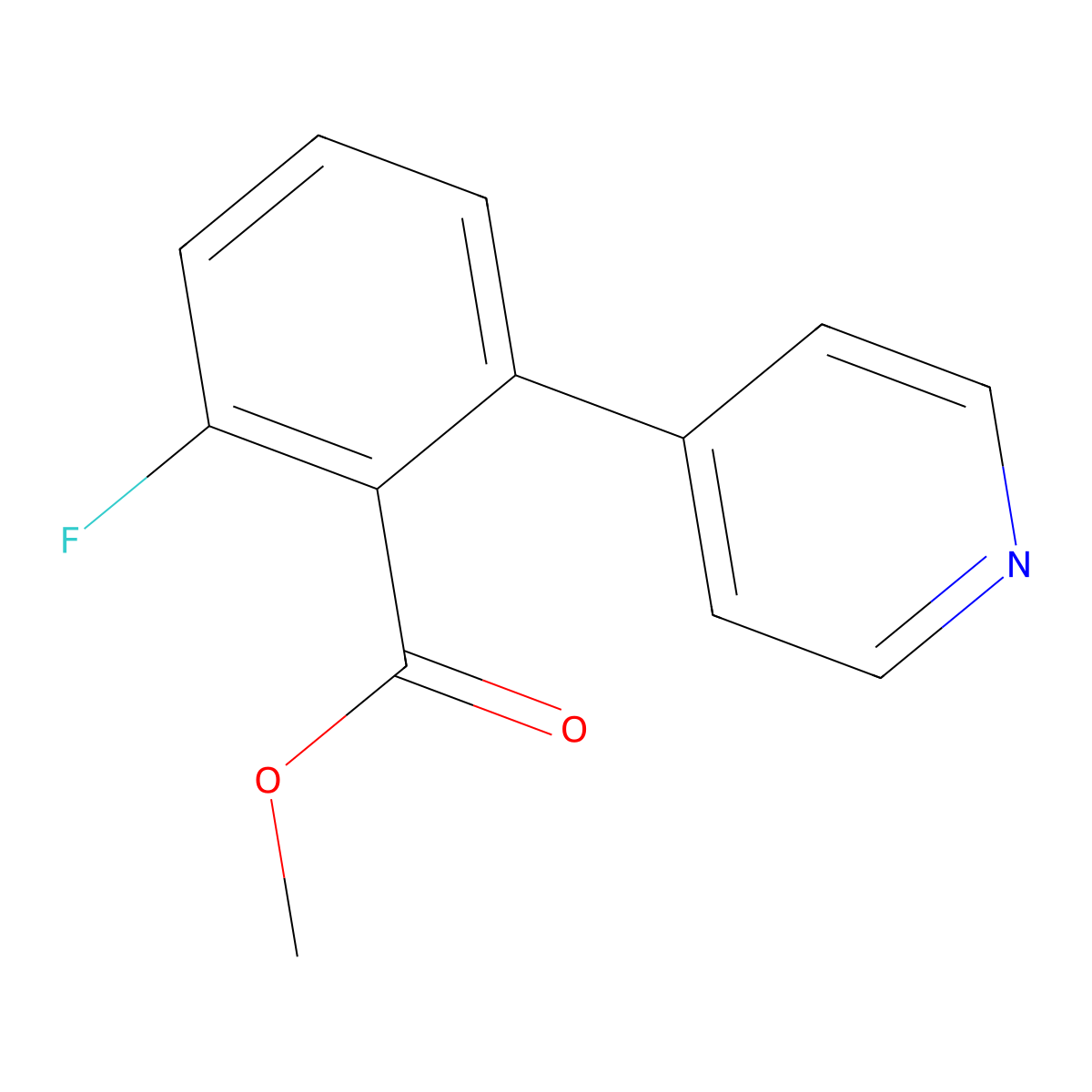 Methyl 2-fluoro-6-pyridin-4-ylbenzoate molecular structure, CAS 1214343-58-4