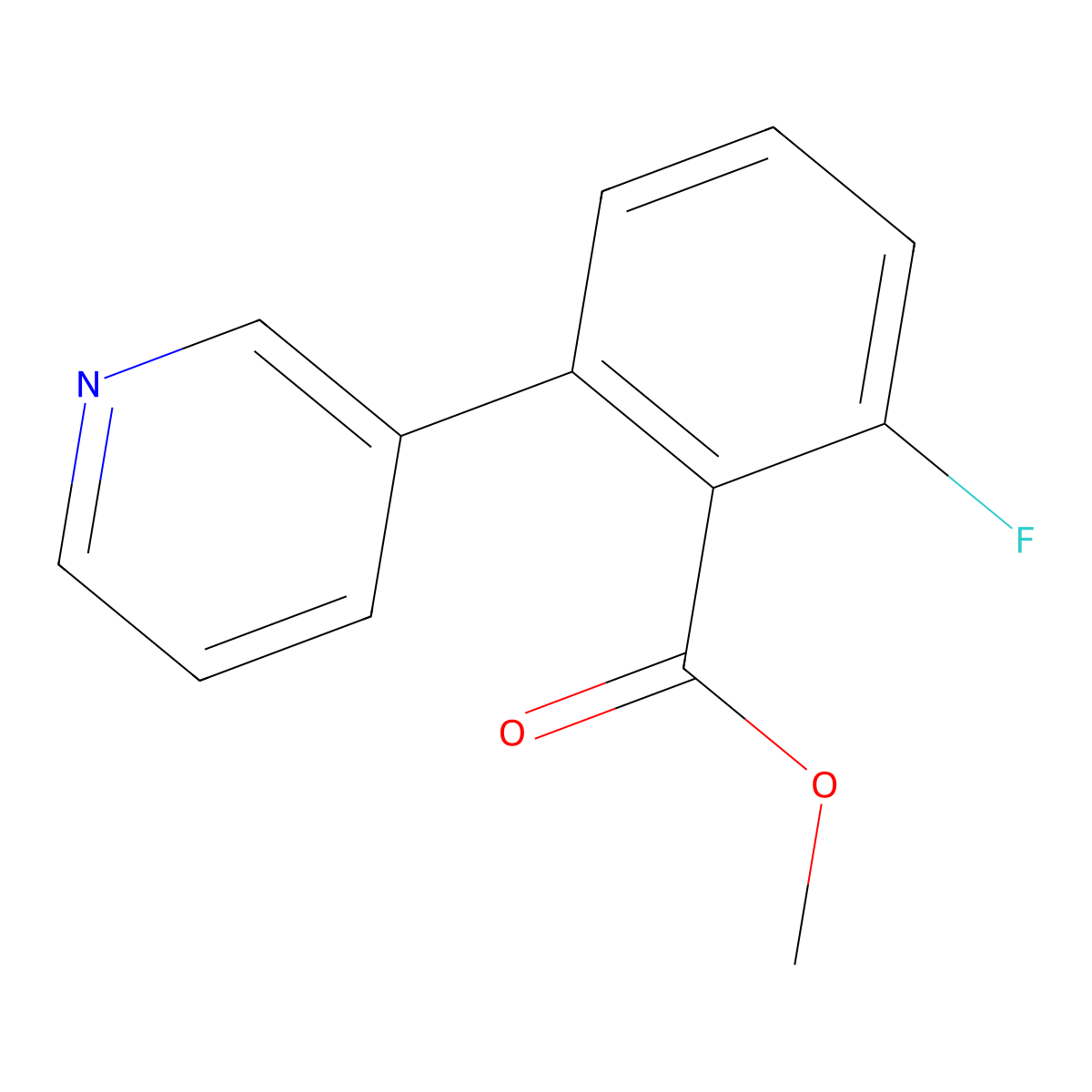 Methyl 2-fluoro-6-pyridin-3-ylbenzoate molecular structure, CAS 1214343-63-1