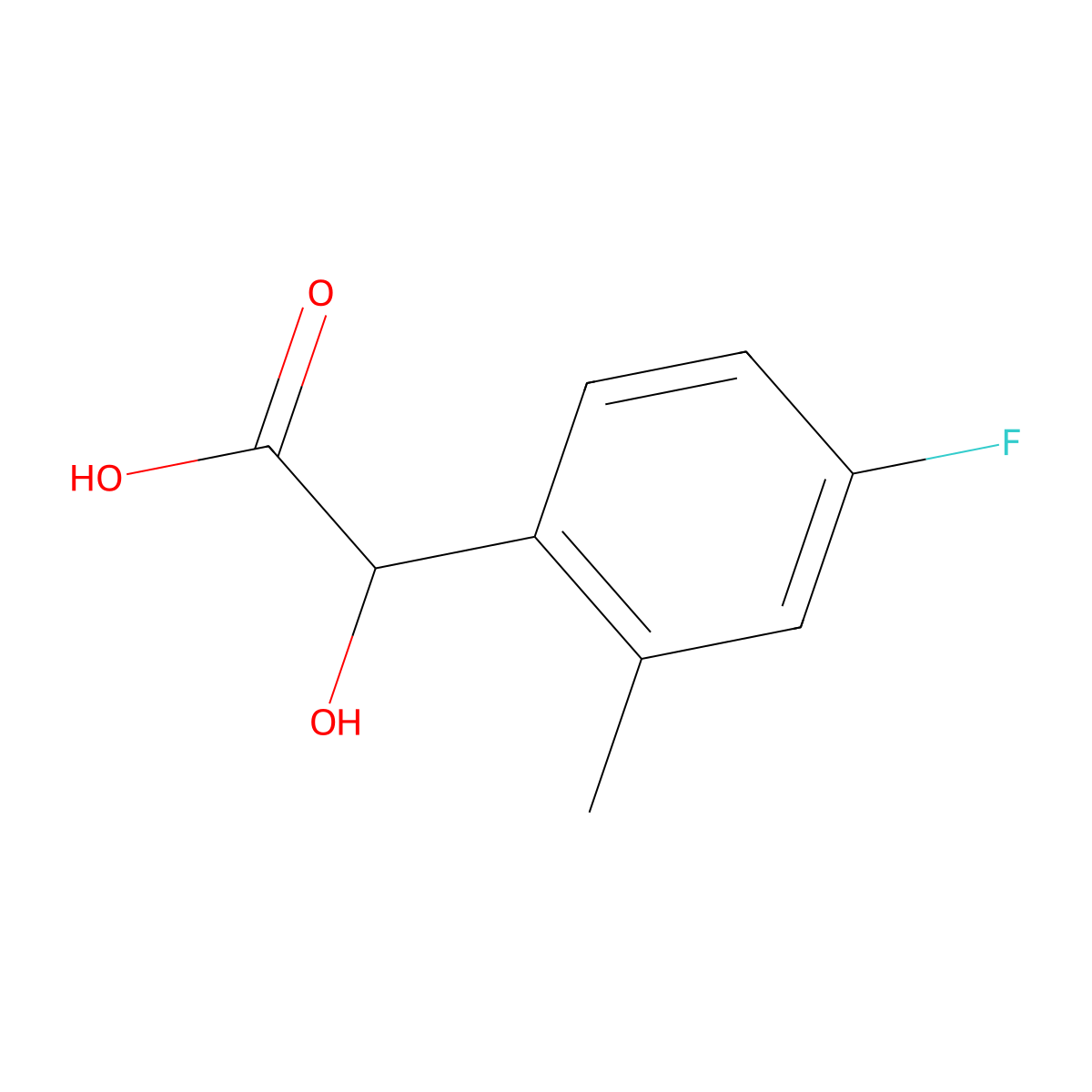 2-(4-Fluoro-2-methylphenyl)-2-hydroxyacetic acid molecular structure, CAS 1214343-64-2
