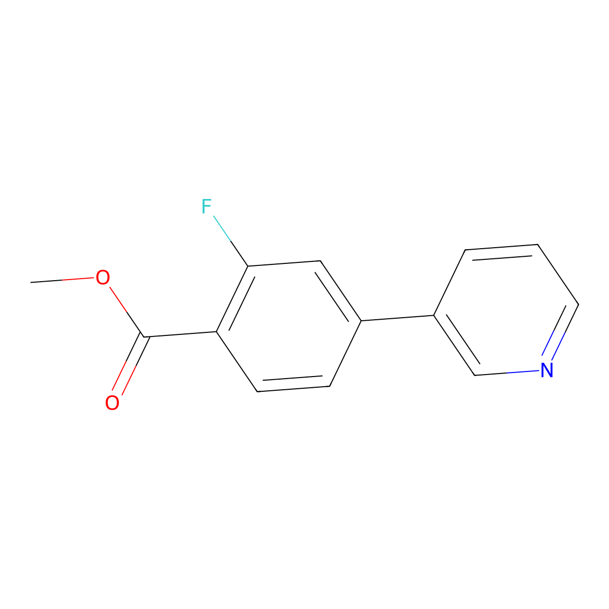 Methyl 2-fluoro-4-(3-pyridinyl)benzoate molecular structure, CAS 1214343-70-0