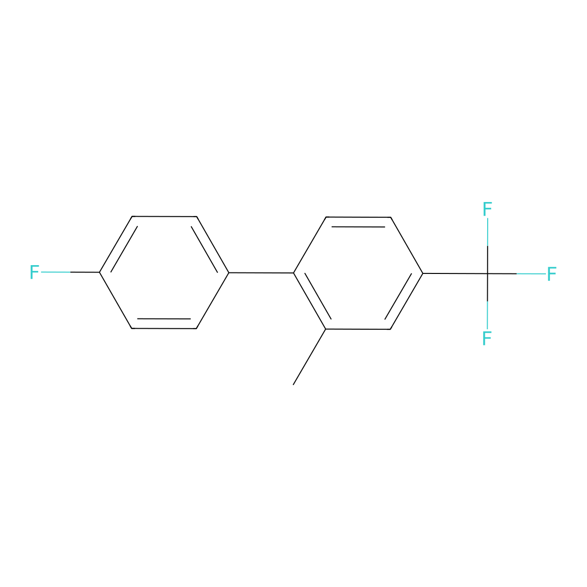 4'-Fluoro-2-methyl-4-(trifluoromethyl)biphenyl molecular structure, CAS 1214343-90-4