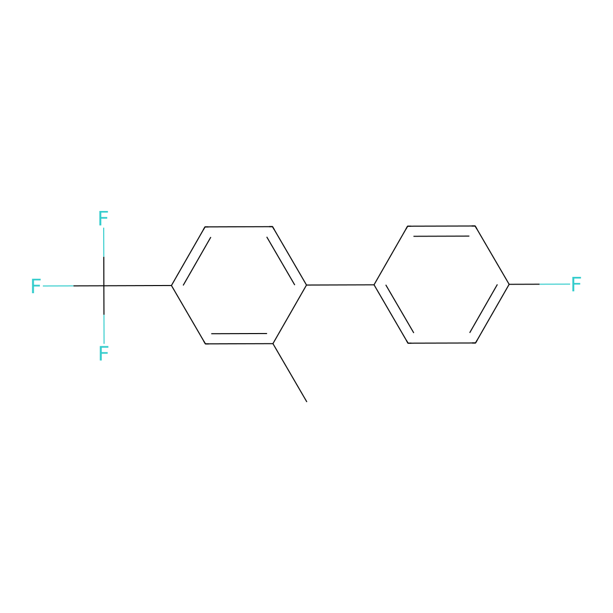 4'-Fluoro-2-methyl-4-(trifluoromethyl)biphenyl molecular structure, CAS 1214343-90-4