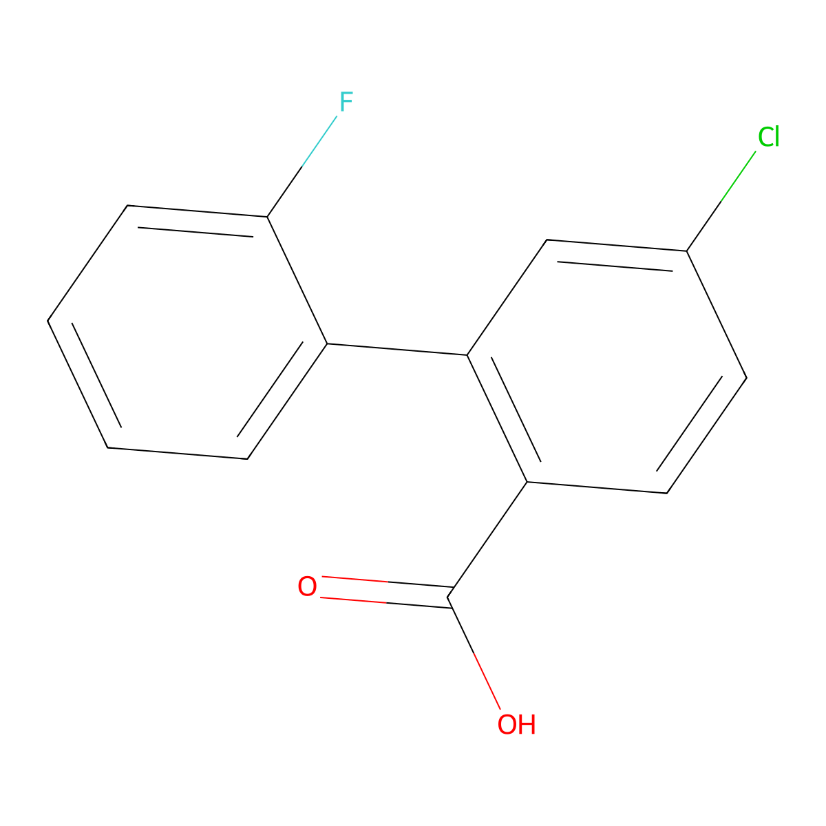 4-Chloro-2-(2-fluorophenyl)benzoic acid molecular structure, CAS 1214343-98-2
