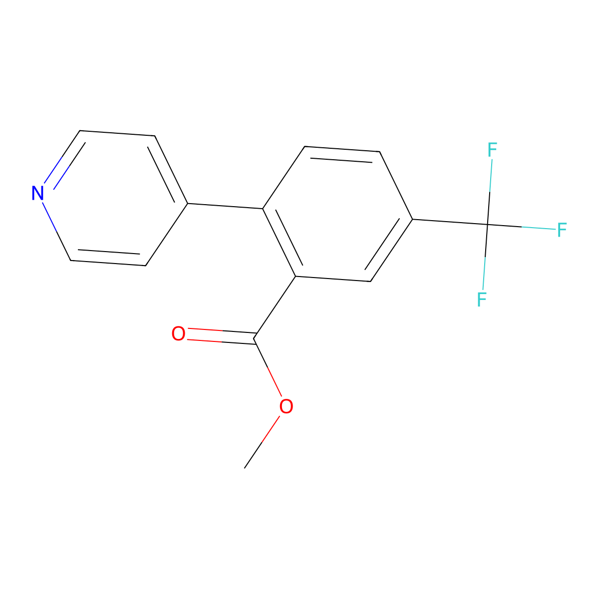 Methyl 2-(pyridin-4-yl)-5-(trifluoromethyl)benzoate molecular structure, CAS 1214344-07-6