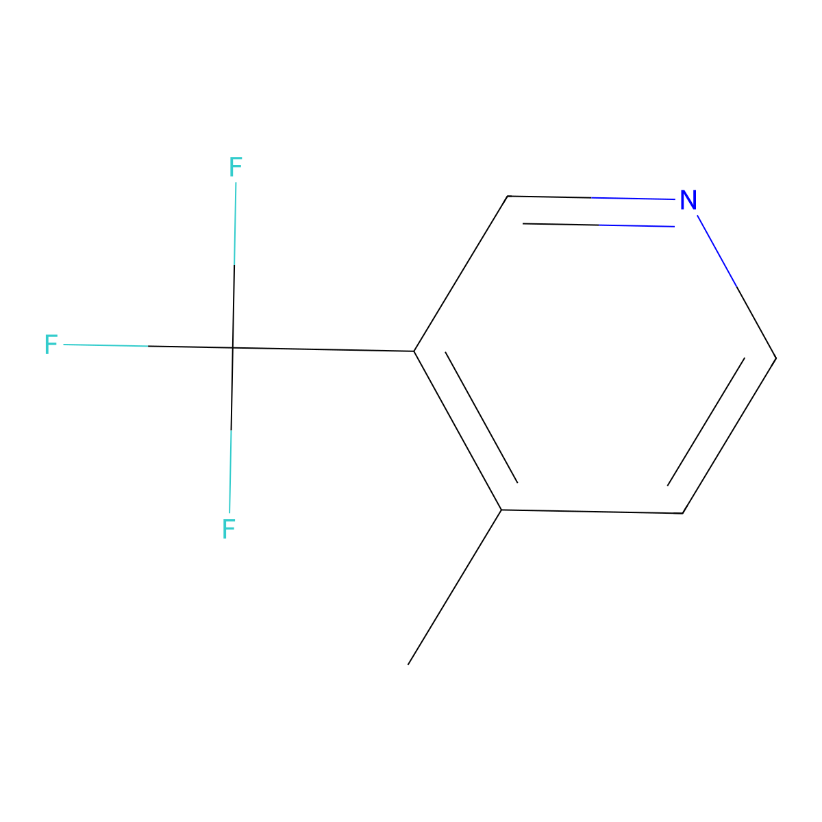4-Methyl-3-(trifluoromethyl)pyridine molecular structure, CAS 1214344-10-1