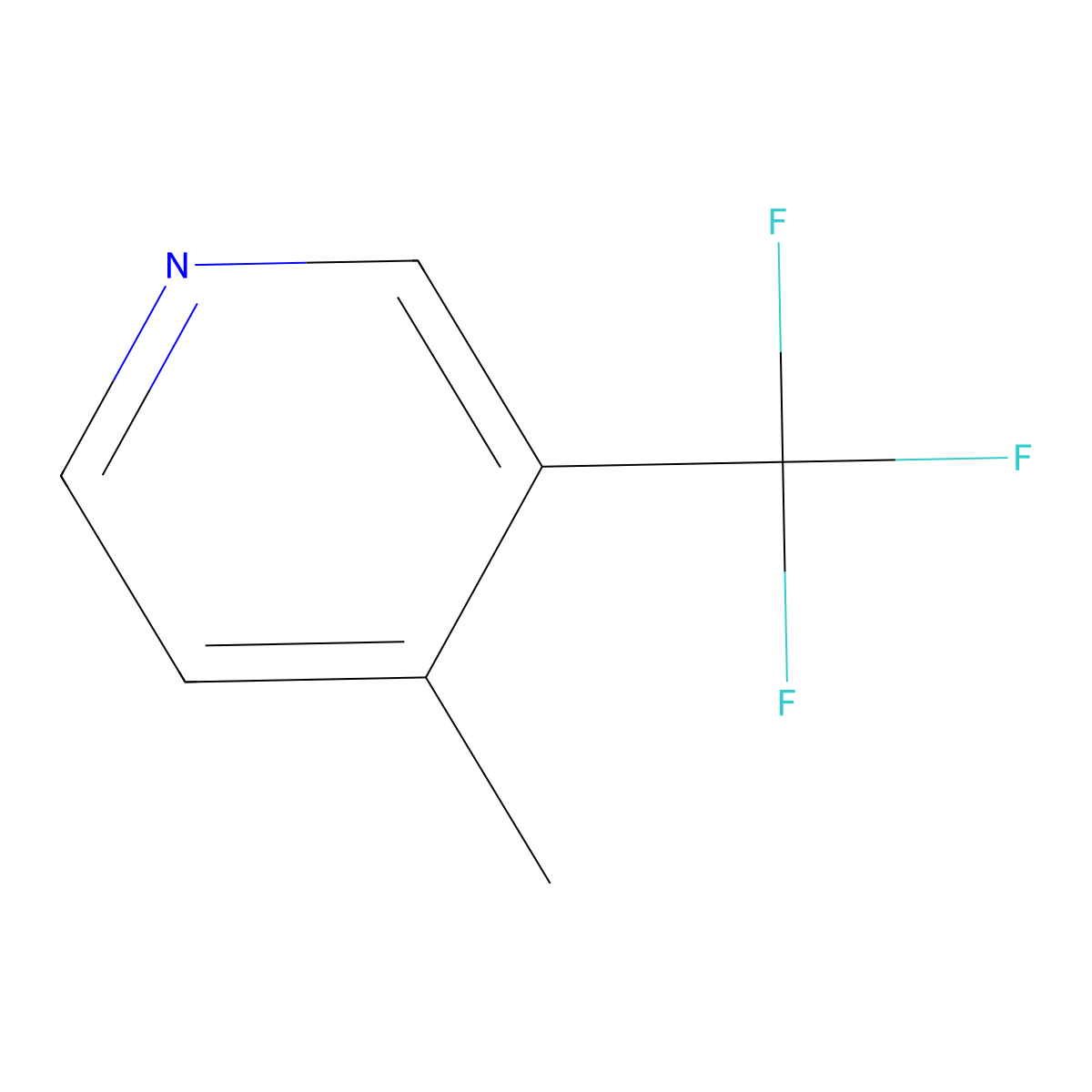 4-Methyl-3-(trifluoromethyl)pyridine molecular structure, CAS 1214344-10-1