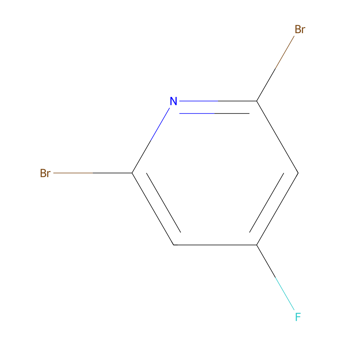 2,6-Dibromo-4-fluoropyridine molecular structure, CAS 1214344-15-6