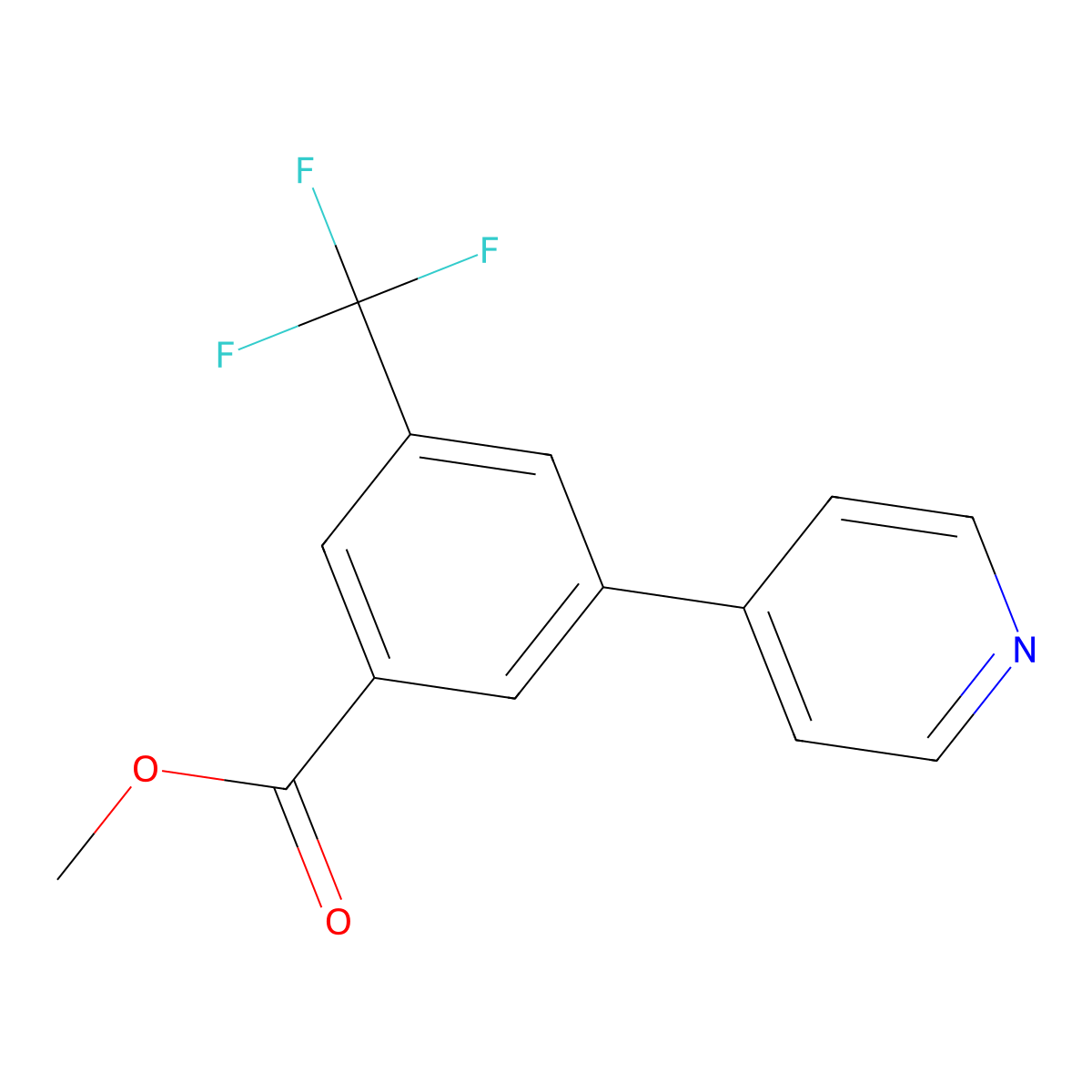 Methyl 3-pyridin-4-yl-5-(trifluoromethyl)benzoate molecular structure, CAS 1214344-17-8