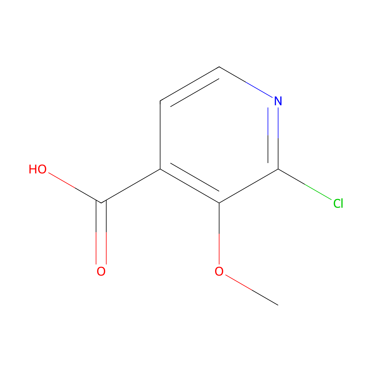 2-Chloro-3-methoxyisonicotinic acid molecular structure, CAS 1214344-24-7
