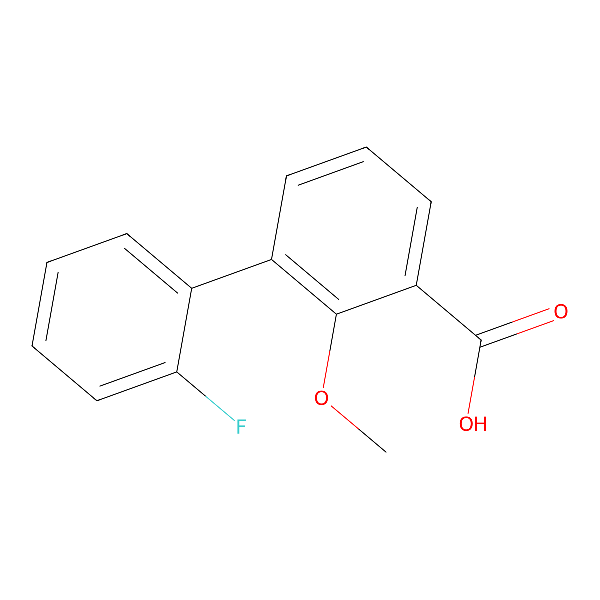 3-(2-Fluorophenyl)-2-methoxybenzoic acid molecular structure, CAS 1214344-27-0