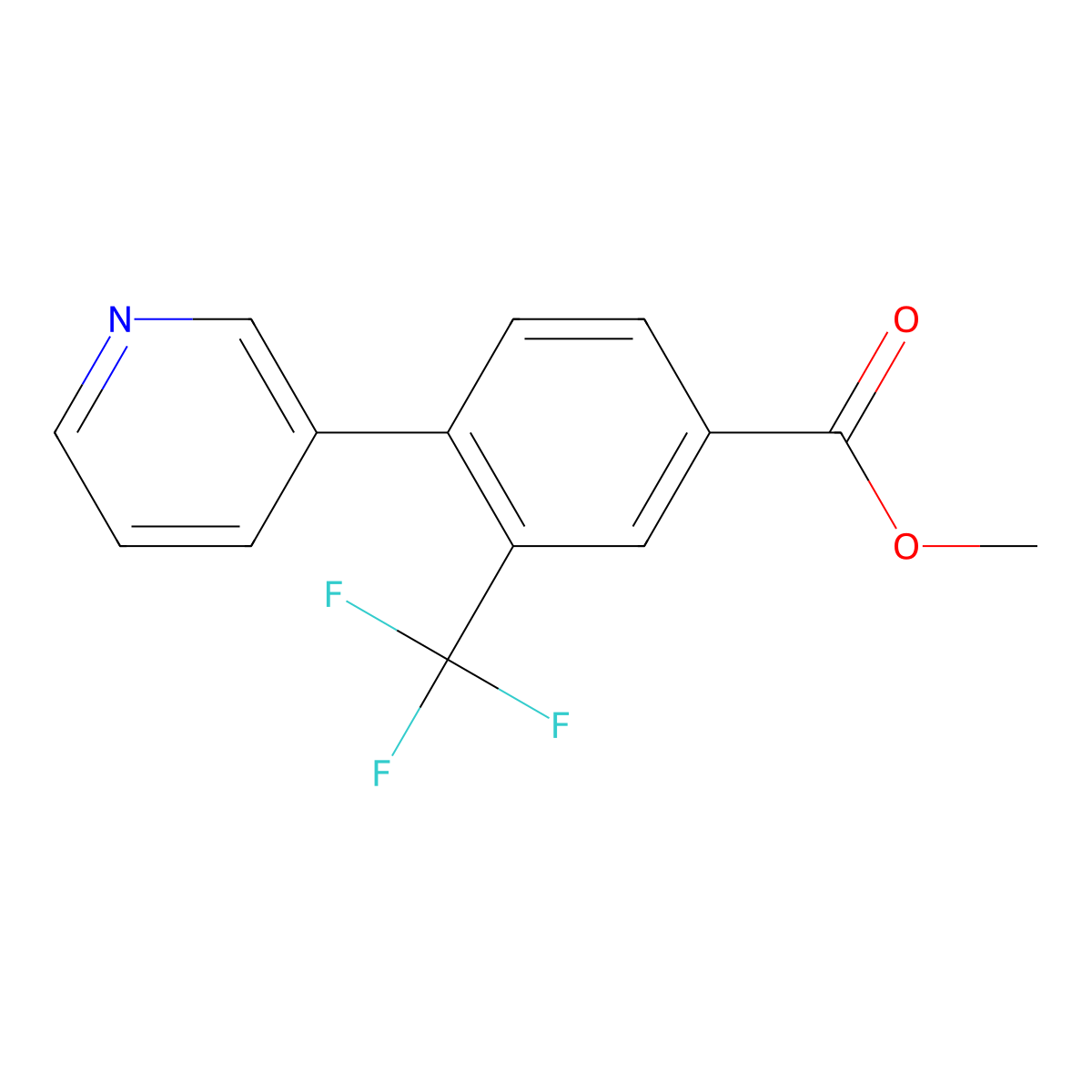 Methyl 4-pyridin-3-yl-3-(trifluoromethyl)benzoate molecular structure, CAS 1214344-30-5