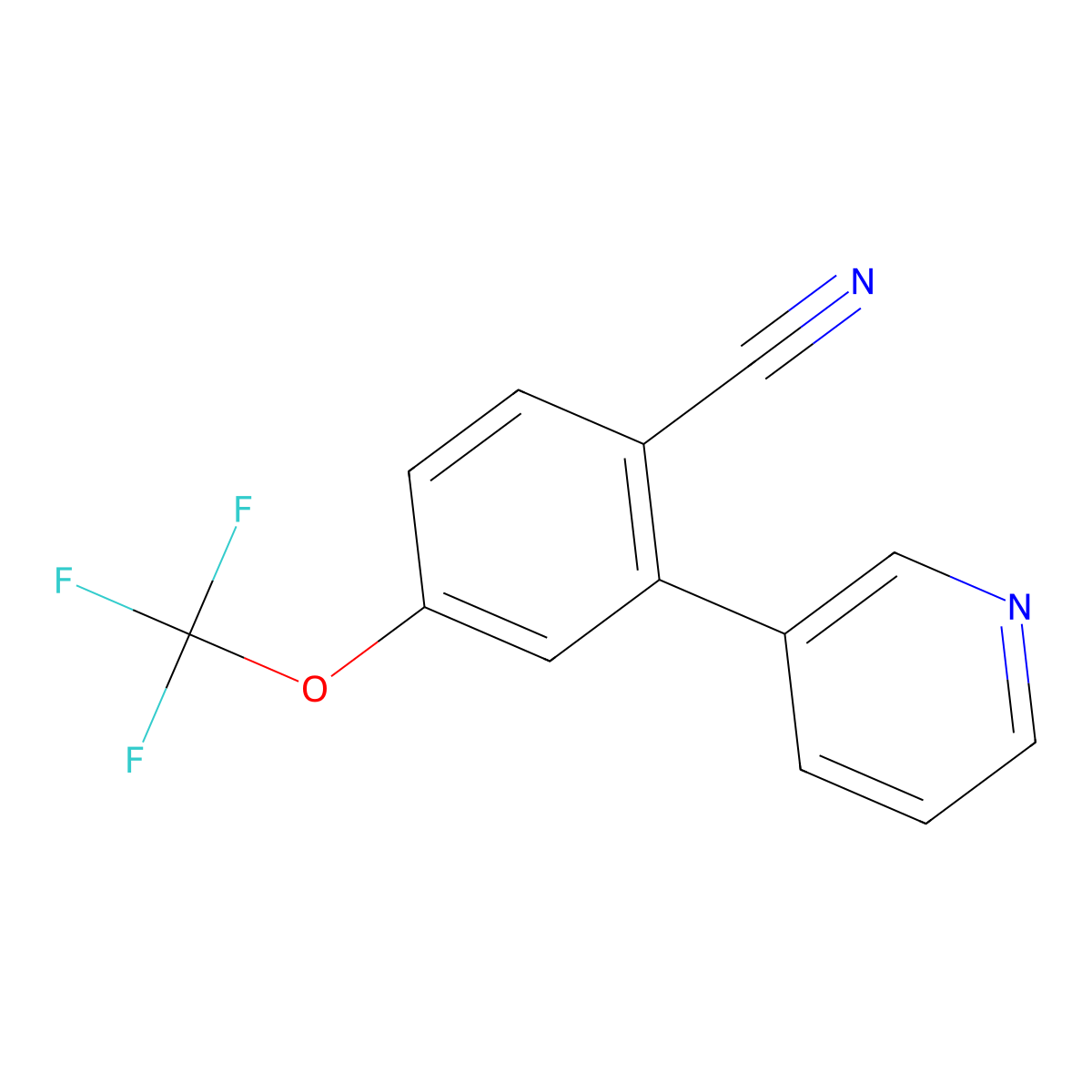 2-(Pyridin-3-yl)-4-(trifluoromethoxy)benzonitrile molecular structure, CAS 1214344-32-7