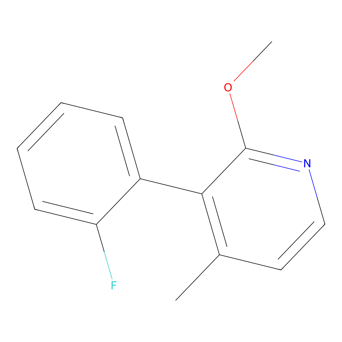 3-(2-Fluorophenyl)-2-methoxy-4-methylpyridine molecular structure, CAS 1214344-39-4