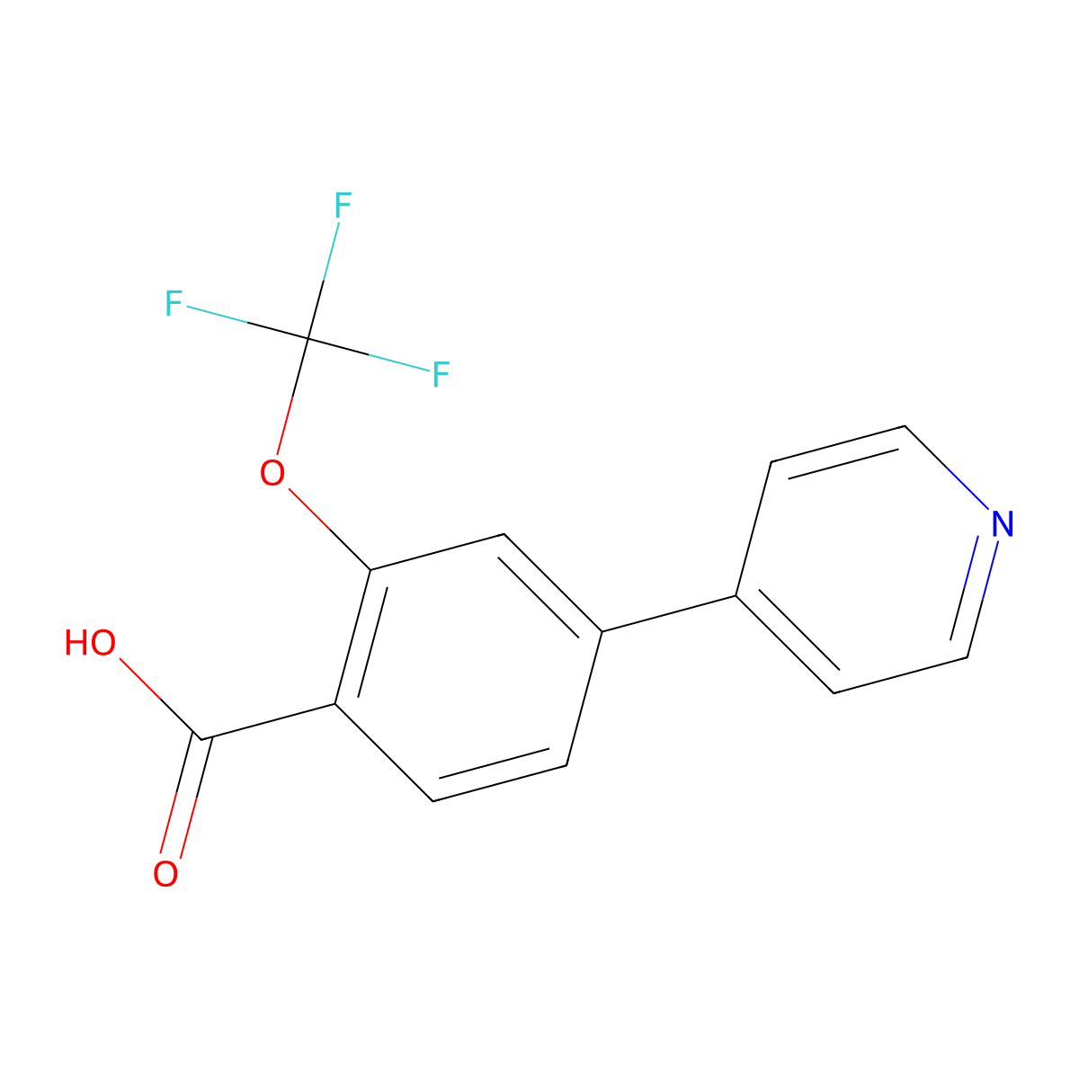 4-Pyridin-4-yl-2-(trifluoromethoxy)benzoic acid molecular structure, CAS 1214344-49-6