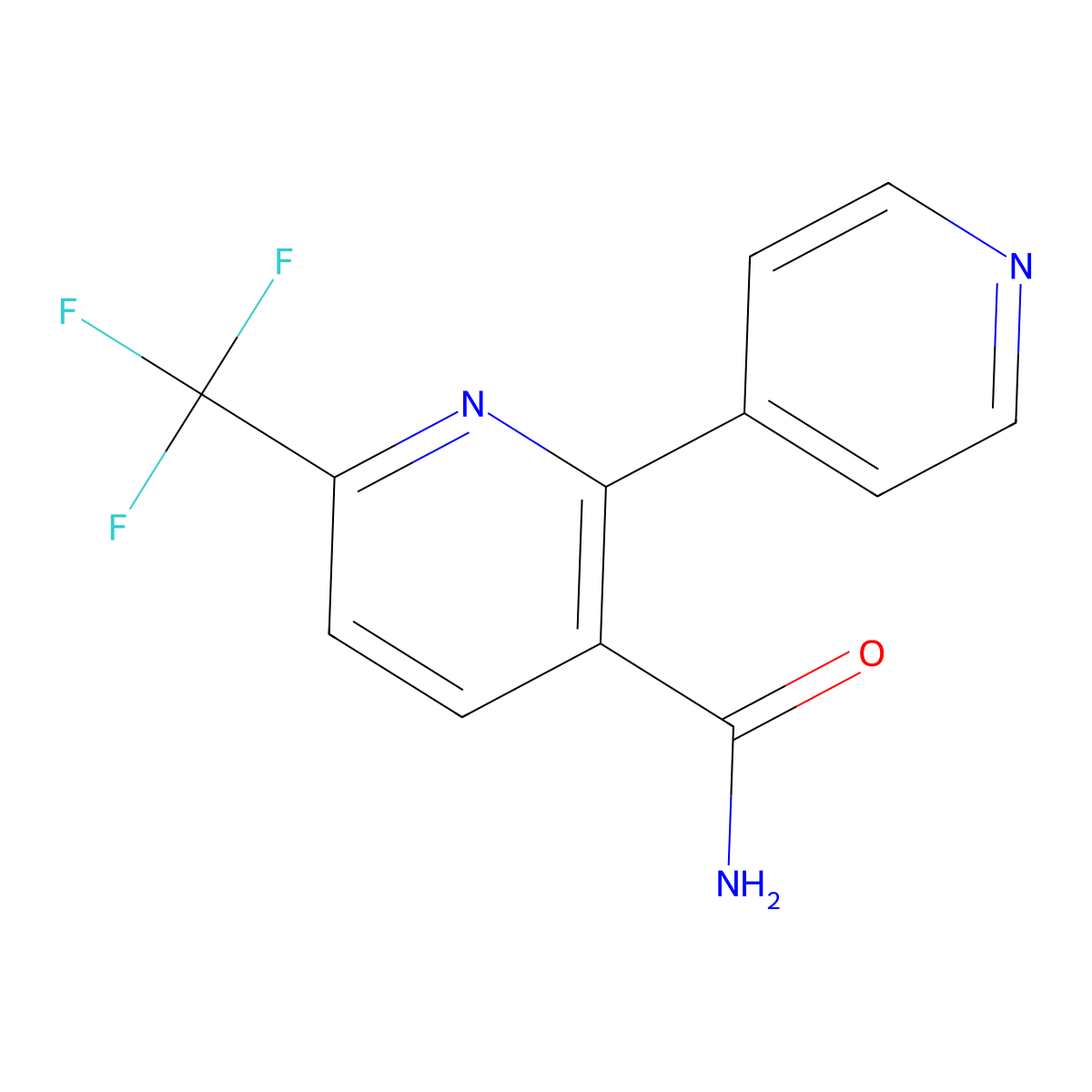 2-(Pyridin-4-yl)-6-(trifluoromethyl)nicotinamide molecular structure, CAS 1214344-56-5