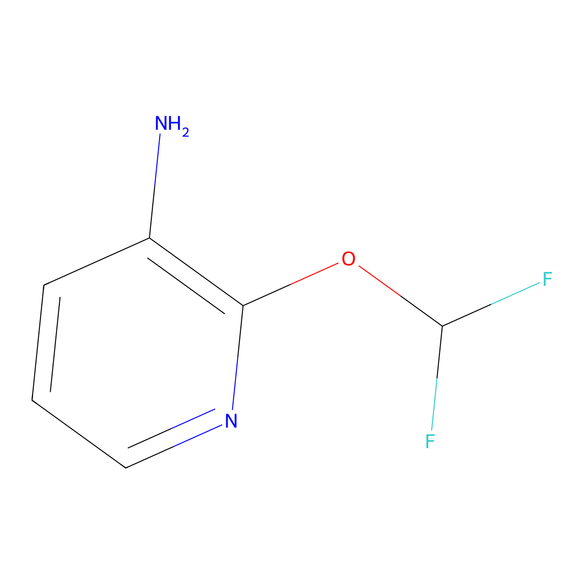 2-(Difluoromethoxy)pyridin-3-amine molecular structure, CAS 1214344-58-7