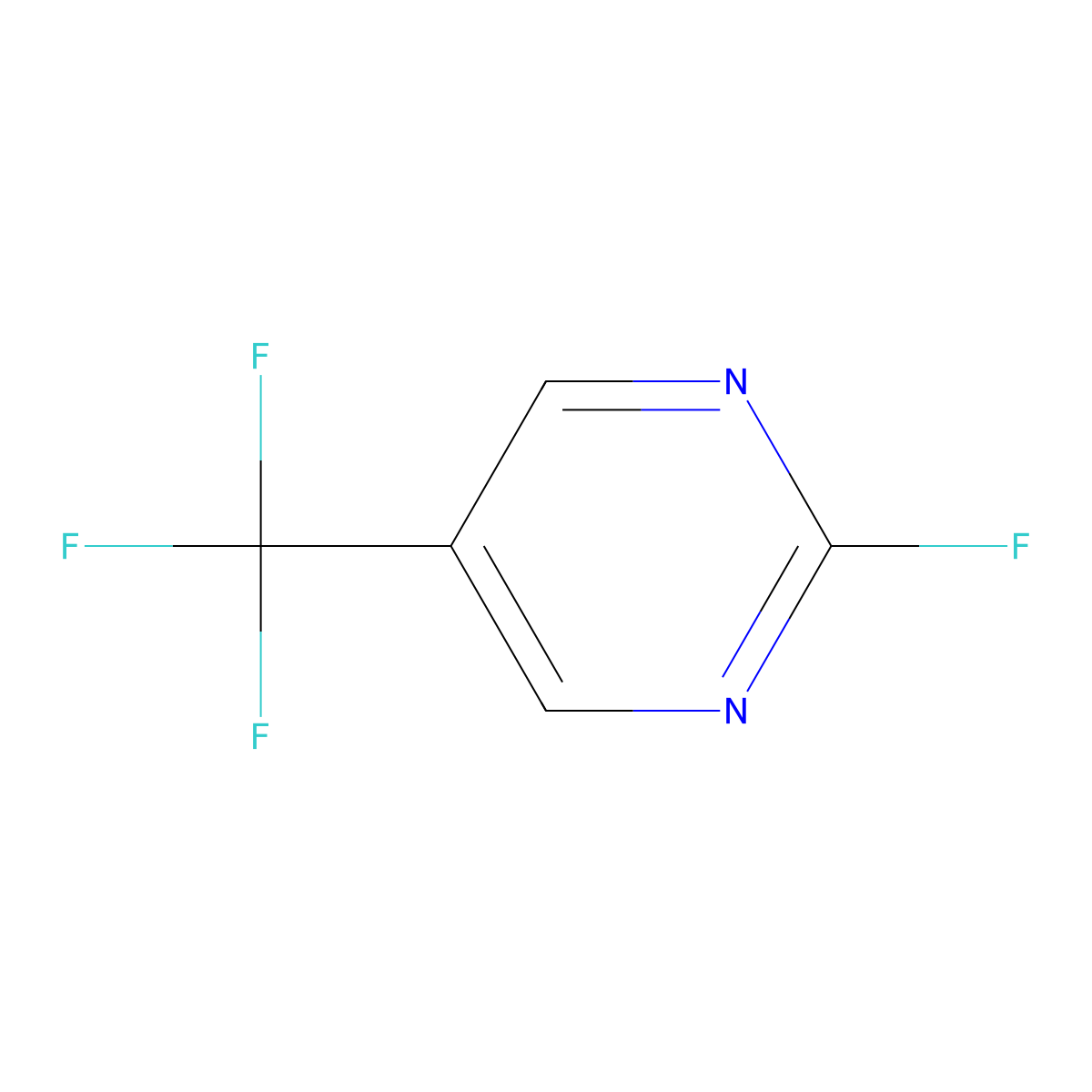 2-Fluoro-5-(trifluoromethyl)pyrimidine molecular structure, CAS 1214344-68-9