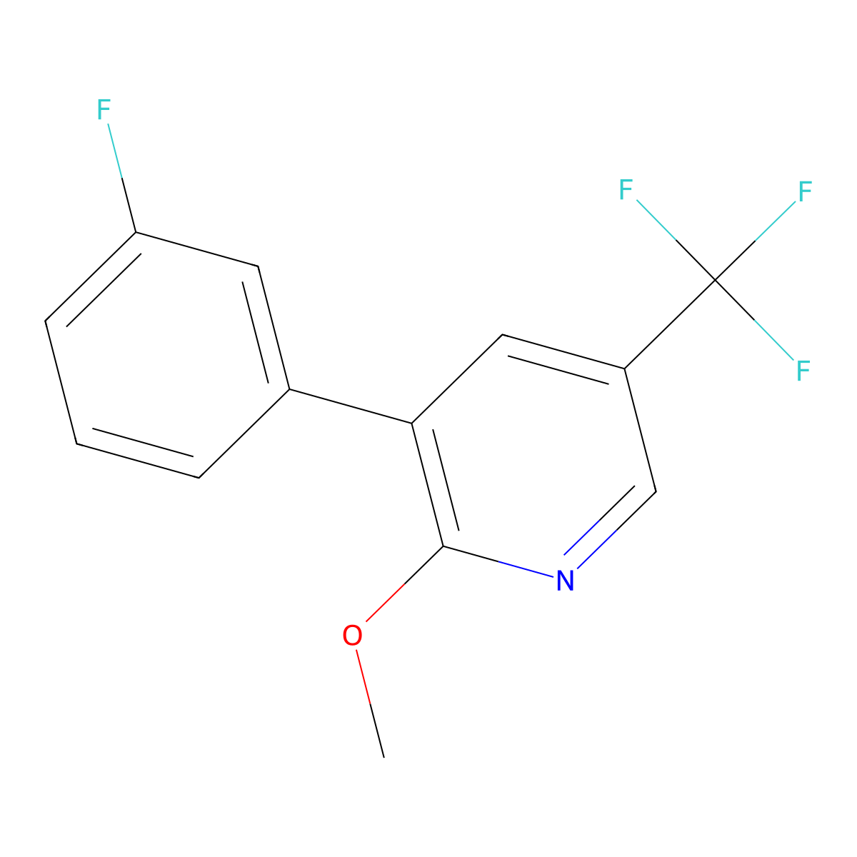 3-(3-Fluorophenyl)-2-methoxy-5-(trifluoromethyl)pyridine molecular structure, CAS 1214344-77-0