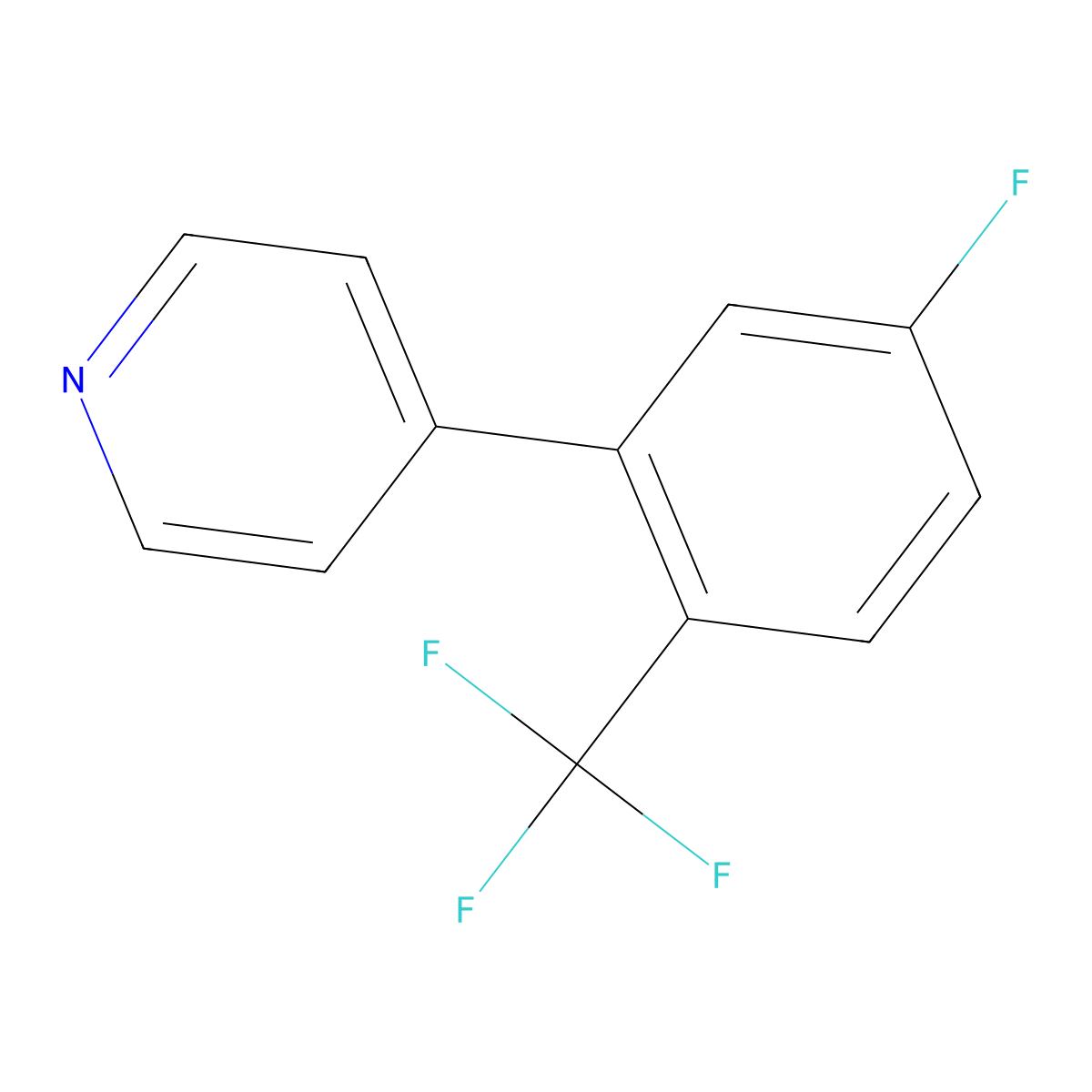 4-(5-Fluoro-2-trifluoromethylphenyl)pyridine molecular structure, CAS 1214345-14-8