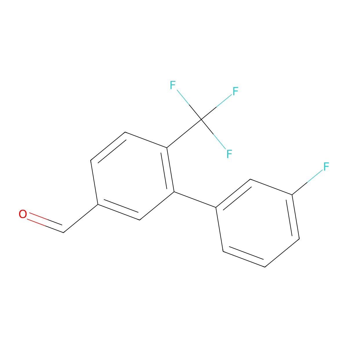 3'-Fluoro-6-(trifluoromethyl)-[1,1'-biphenyl]-3-carbaldehyde molecular structure, CAS 1214345-20-6