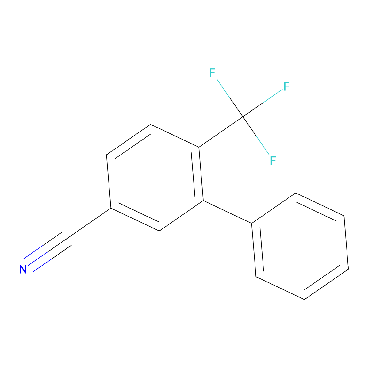 3-Phenyl-4-(trifluoromethyl)benzonitrile molecular structure, CAS 1214345-27-3