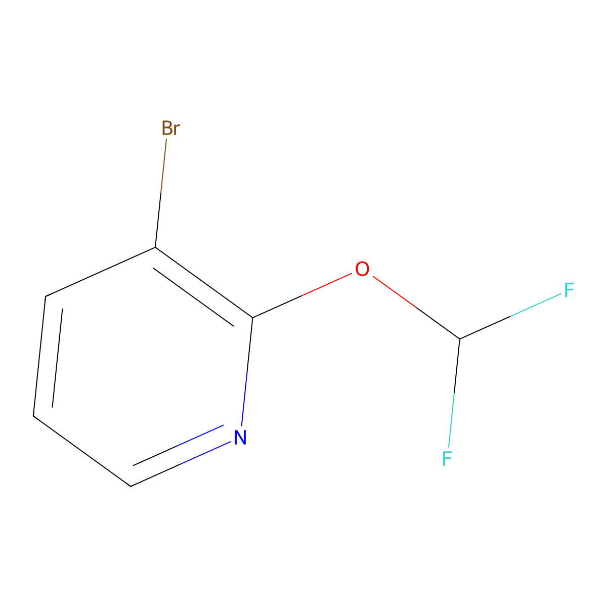 3-Bromo-2-(difluoromethoxy)pyridine molecular structure, CAS 1214345-30-8