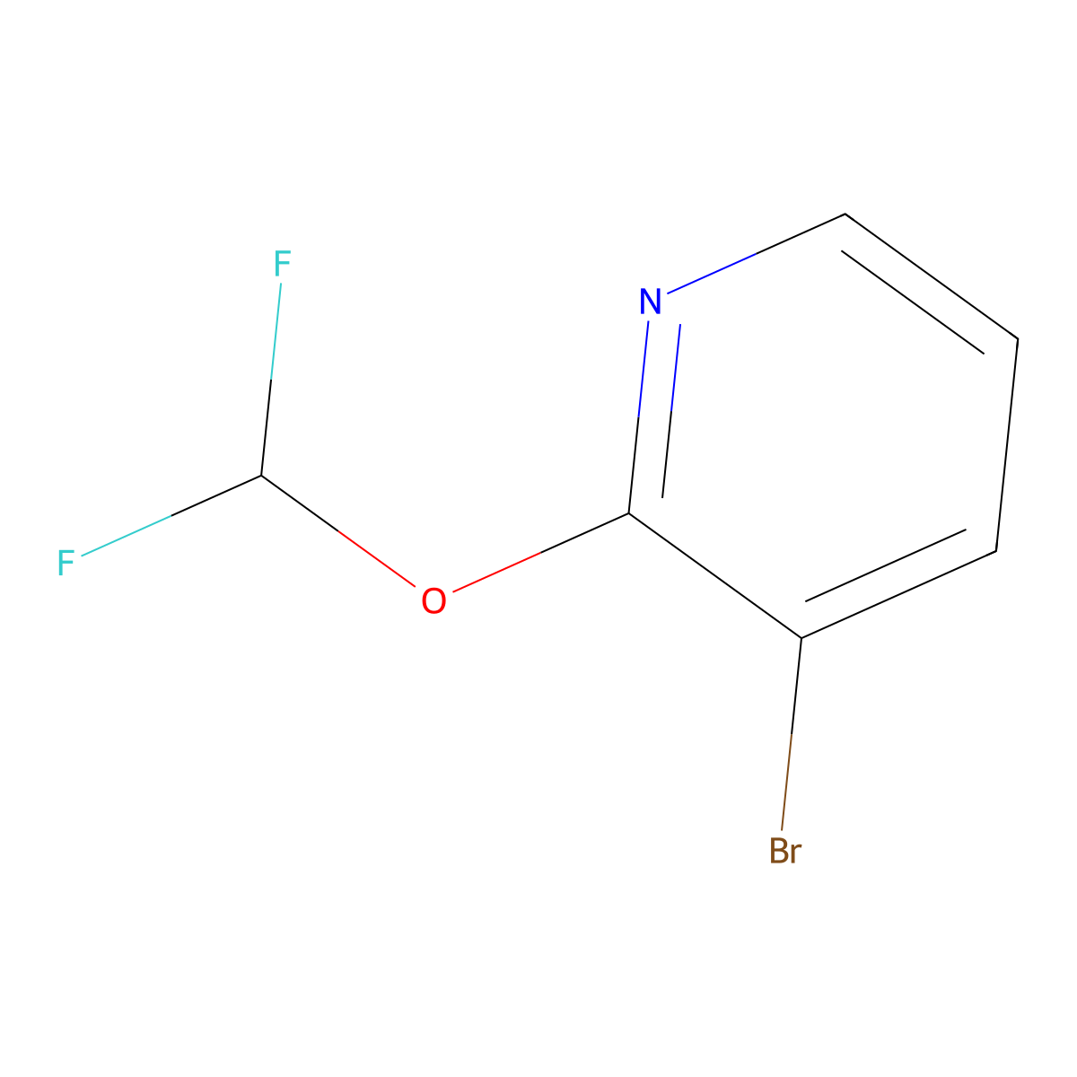 3-Bromo-2-(difluoromethoxy)pyridine molecular structure, CAS 1214345-30-8