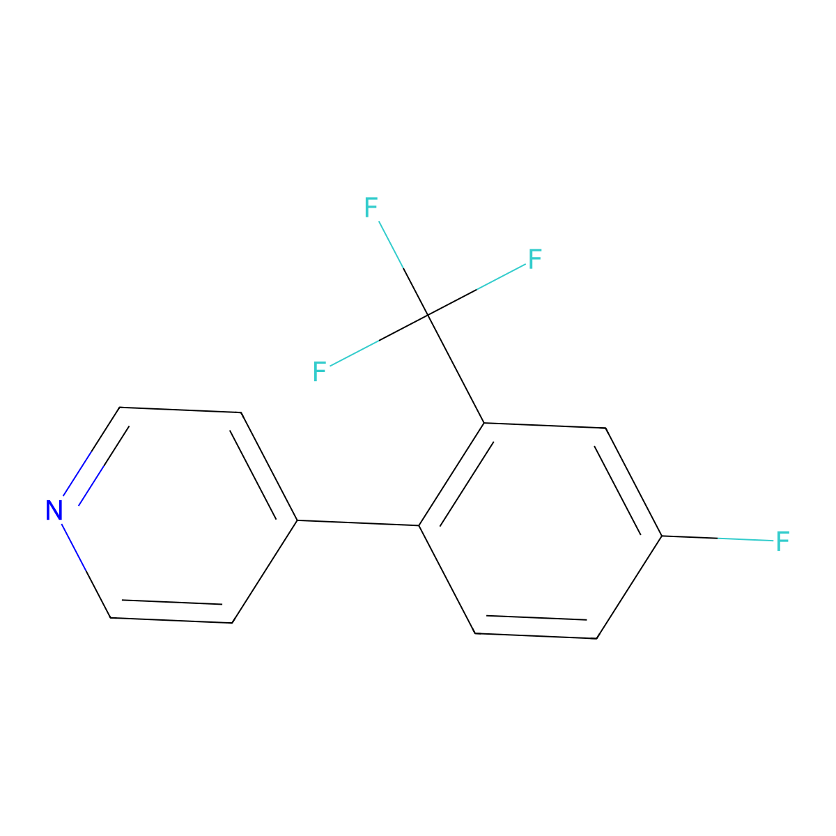 4-(4-Fluoro-6-trifluoromethylphenyl)pyridine molecular structure, CAS 1214345-41-1