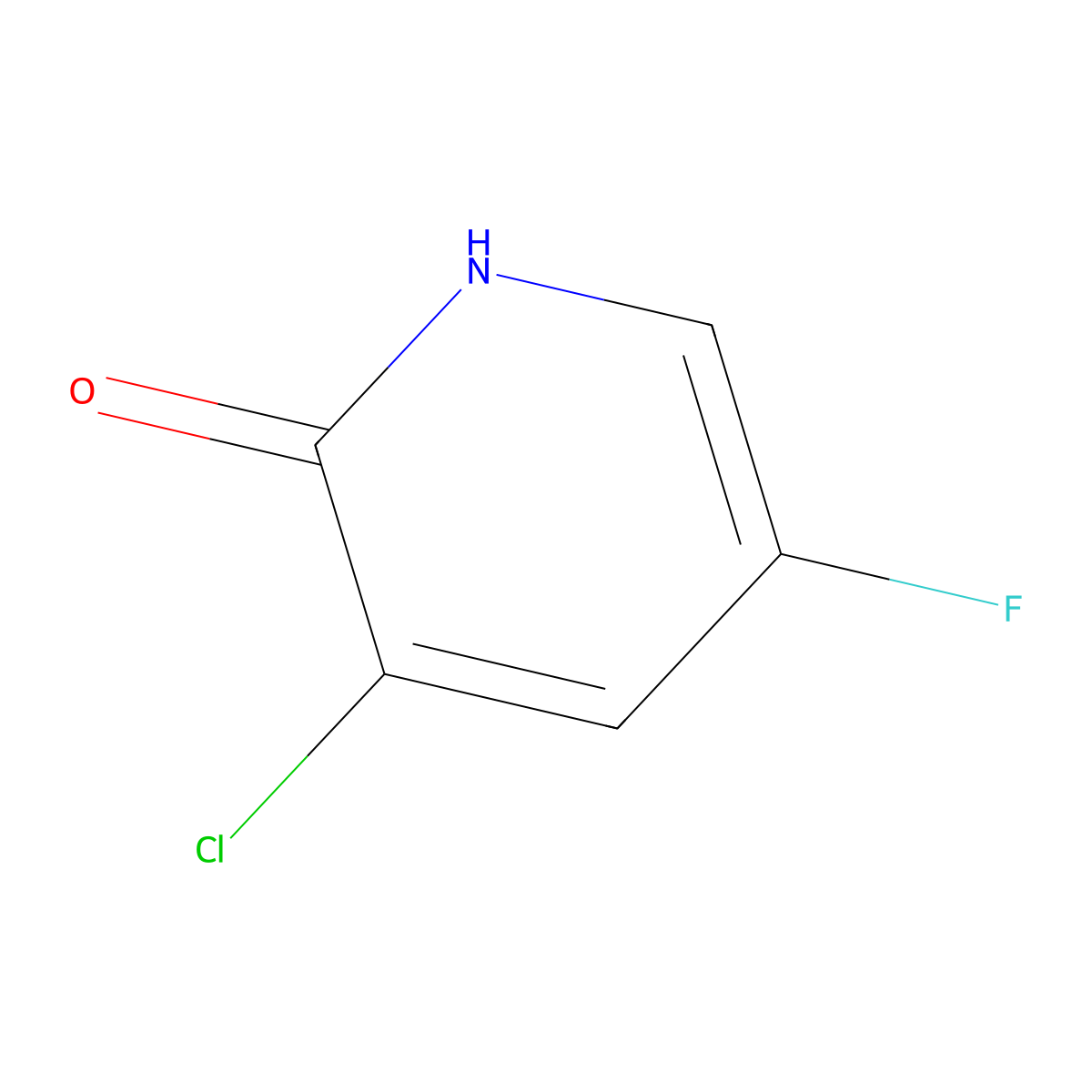 3-Chloro-5-fluoropyridin-2(1H)-one molecular structure, CAS 1214345-43-3