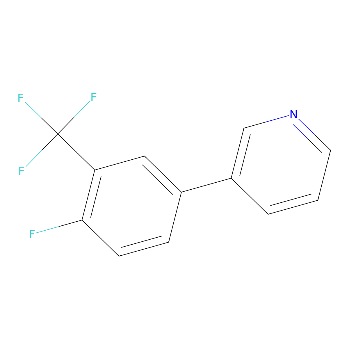 3-(4-Fluoro-3-(trifluoromethyl)phenyl)pyridine molecular structure, CAS 1214345-47-7