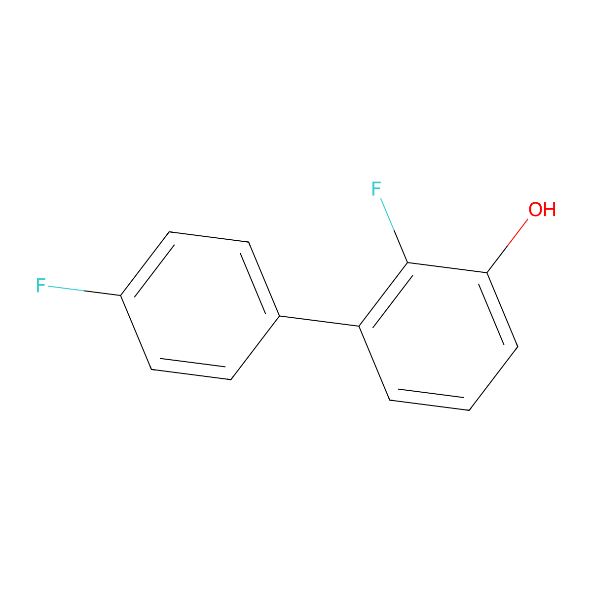 2-Fluoro-3-(4-fluorophenyl)phenol molecular structure, CAS 1214345-51-3