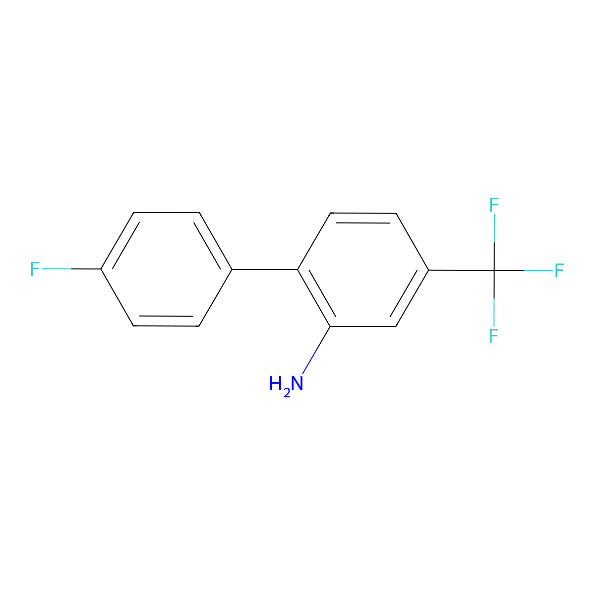 4'-Fluoro-4-(trifluoromethyl)biphenyl-2-amine molecular structure, CAS 1214345-52-4