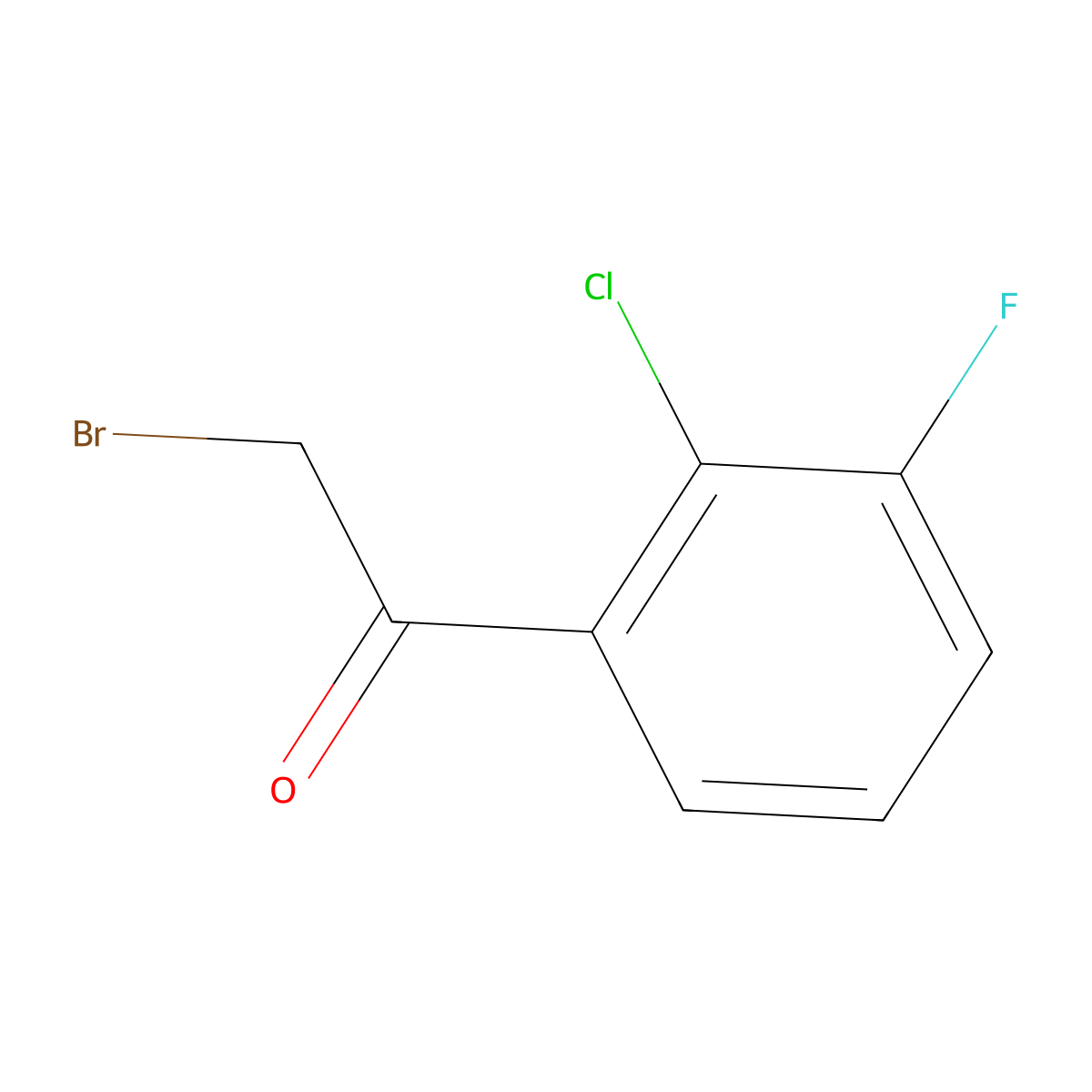2-Bromo-1-(2-chloro-3-fluorophenyl)ethan-1-one molecular structure, CAS 1214345-75-1
