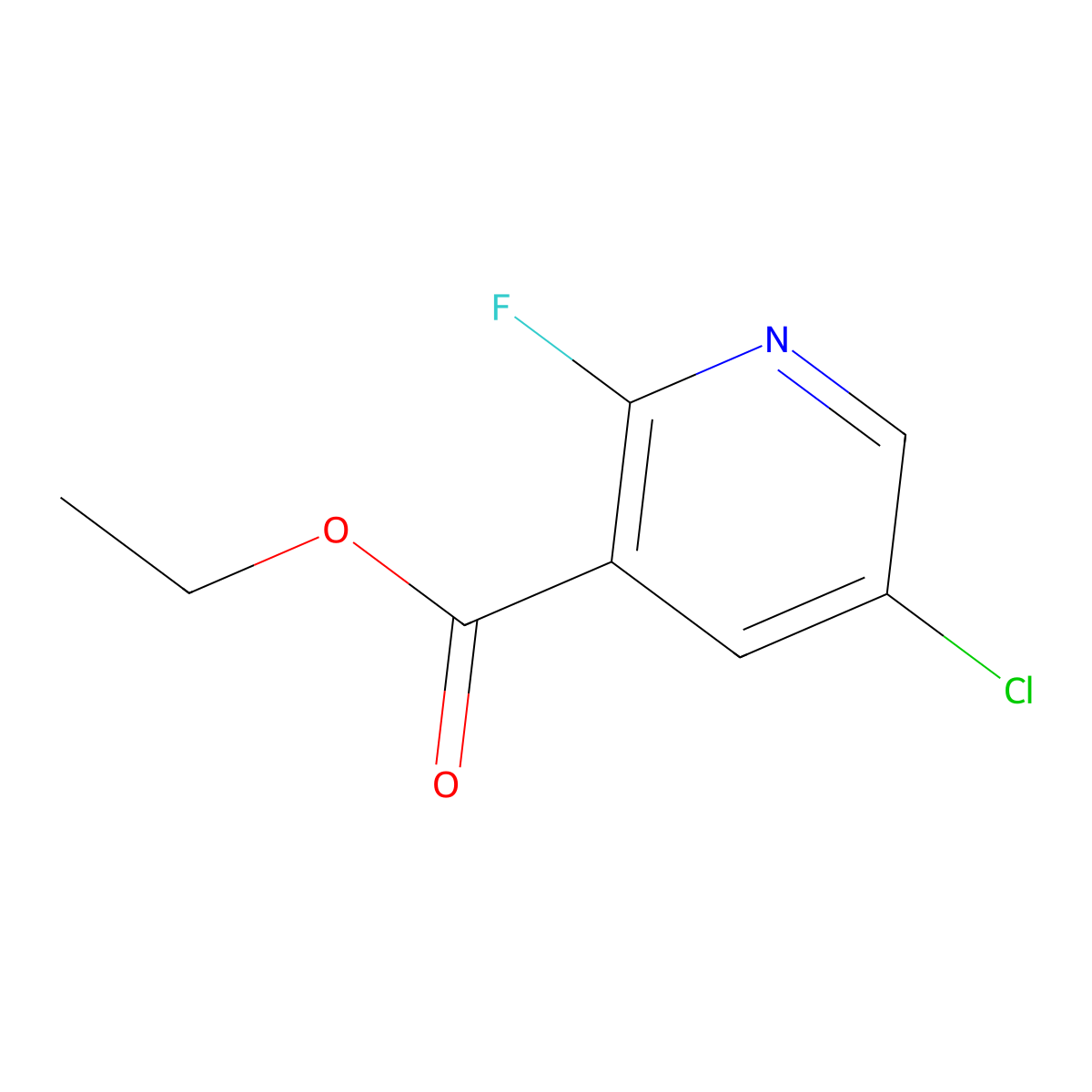 Ethyl 5-chloro-2-fluoronicotinate molecular structure, CAS 1214345-81-9