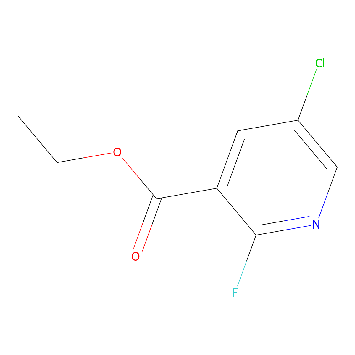Ethyl 5-chloro-2-fluoronicotinate molecular structure, CAS 1214345-81-9