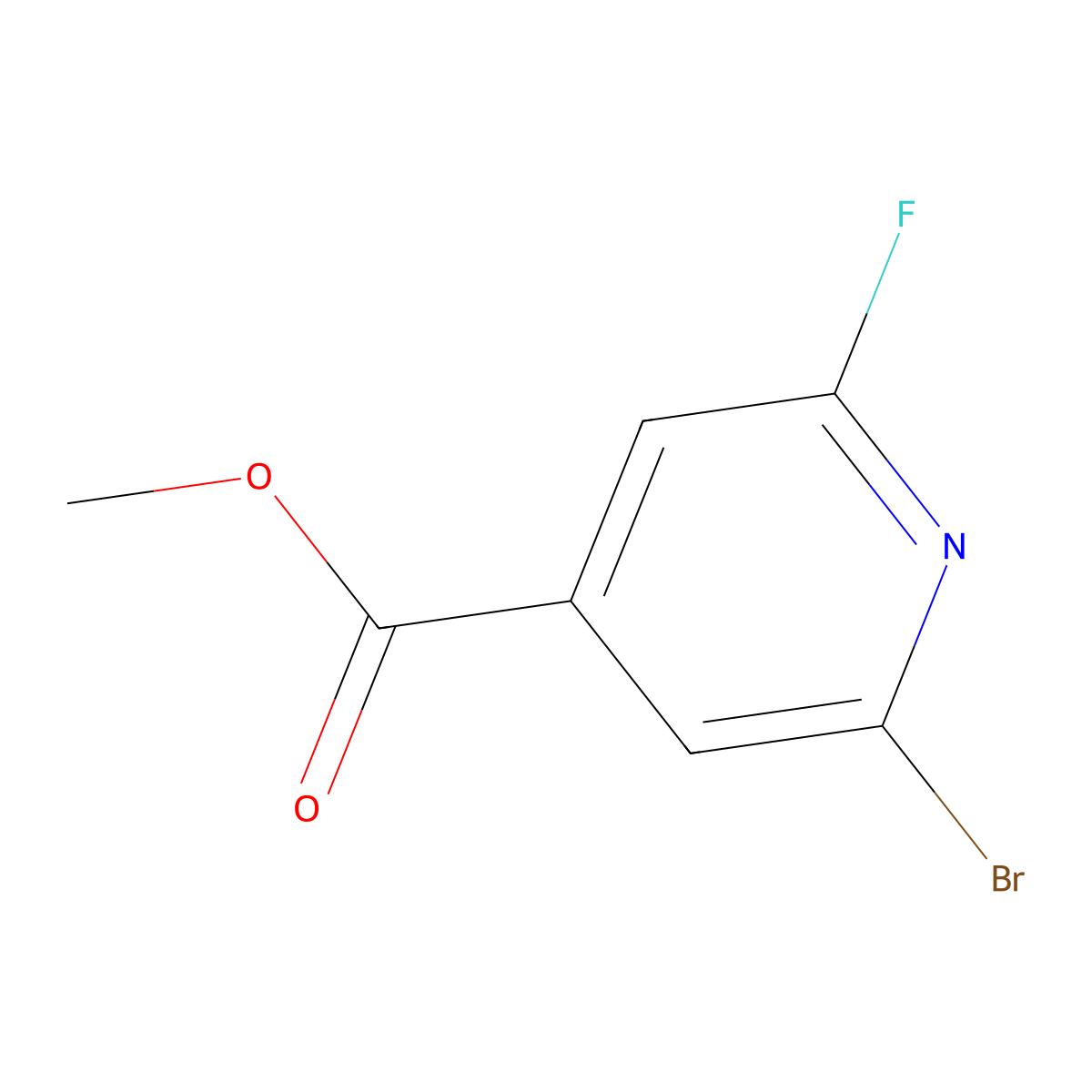 Methyl 2-bromo-6-fluoroisonicotinate molecular structure, CAS 1214345-88-6